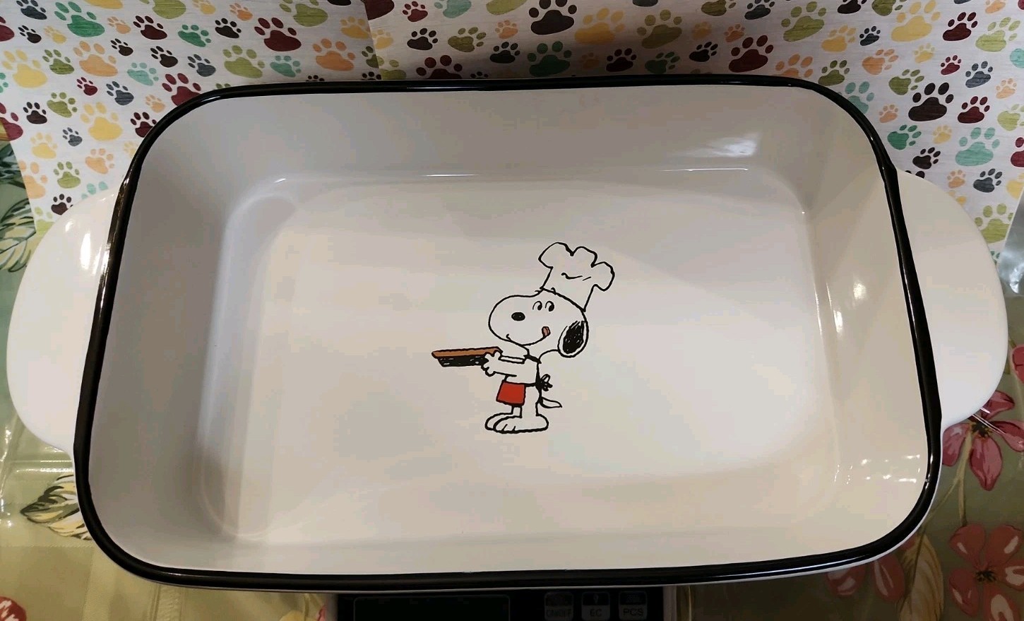 Peanuts Snoopy Chef Large Baking Dish 14.2×7.4×2.7 In By Gibson