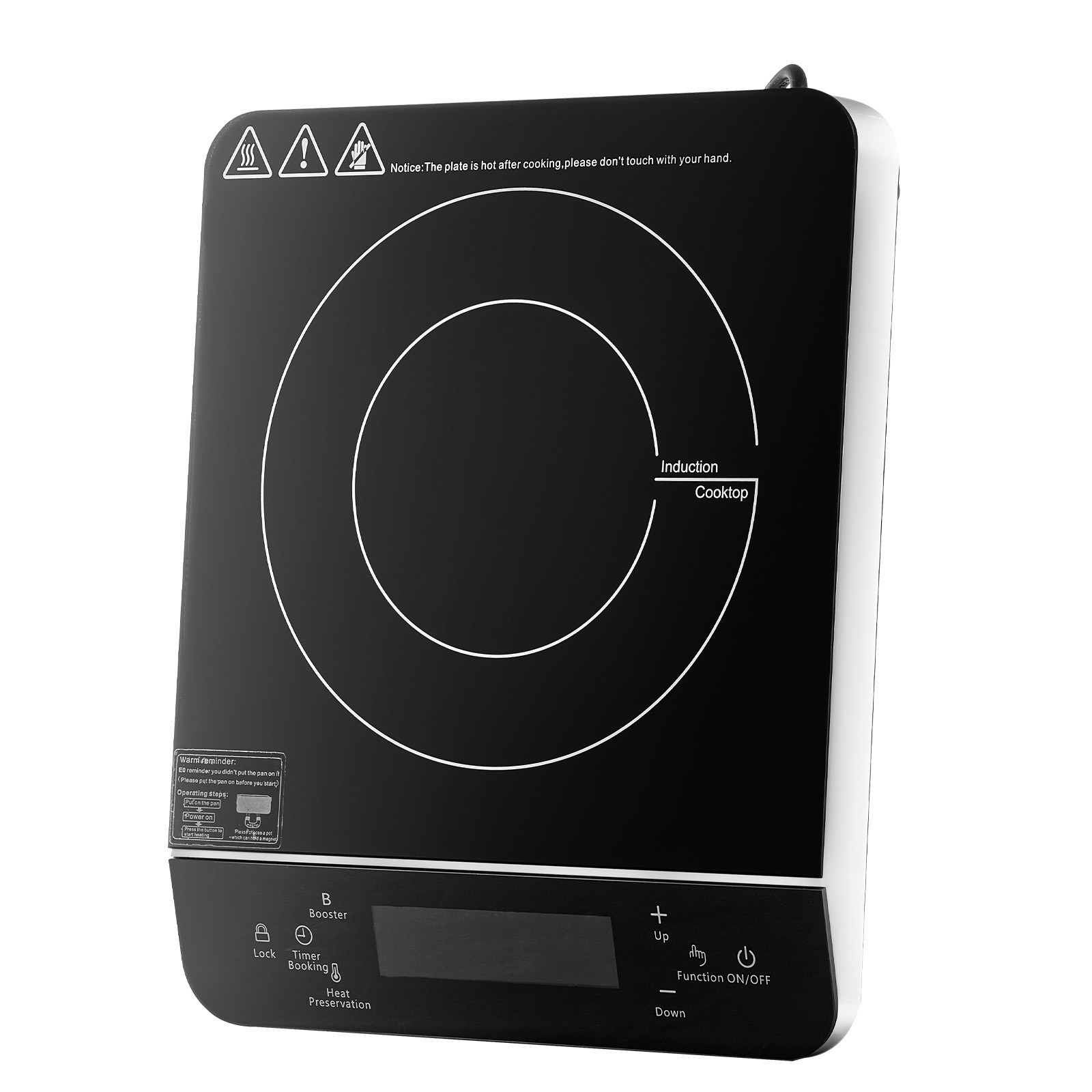 Portable Induction Cooktop 1500W Countertop Burner 9 Temp Levels Hot Plate