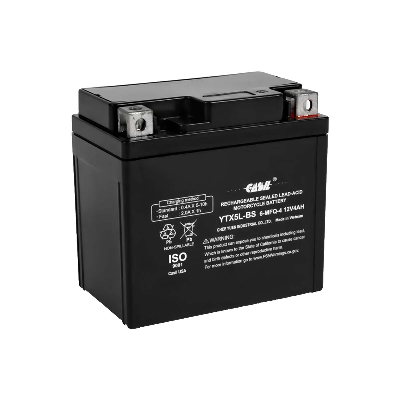 Casil YTX5L-BS – Rechargeable Motorcycle 4.48inch x 2.79inch x 4.17inch
