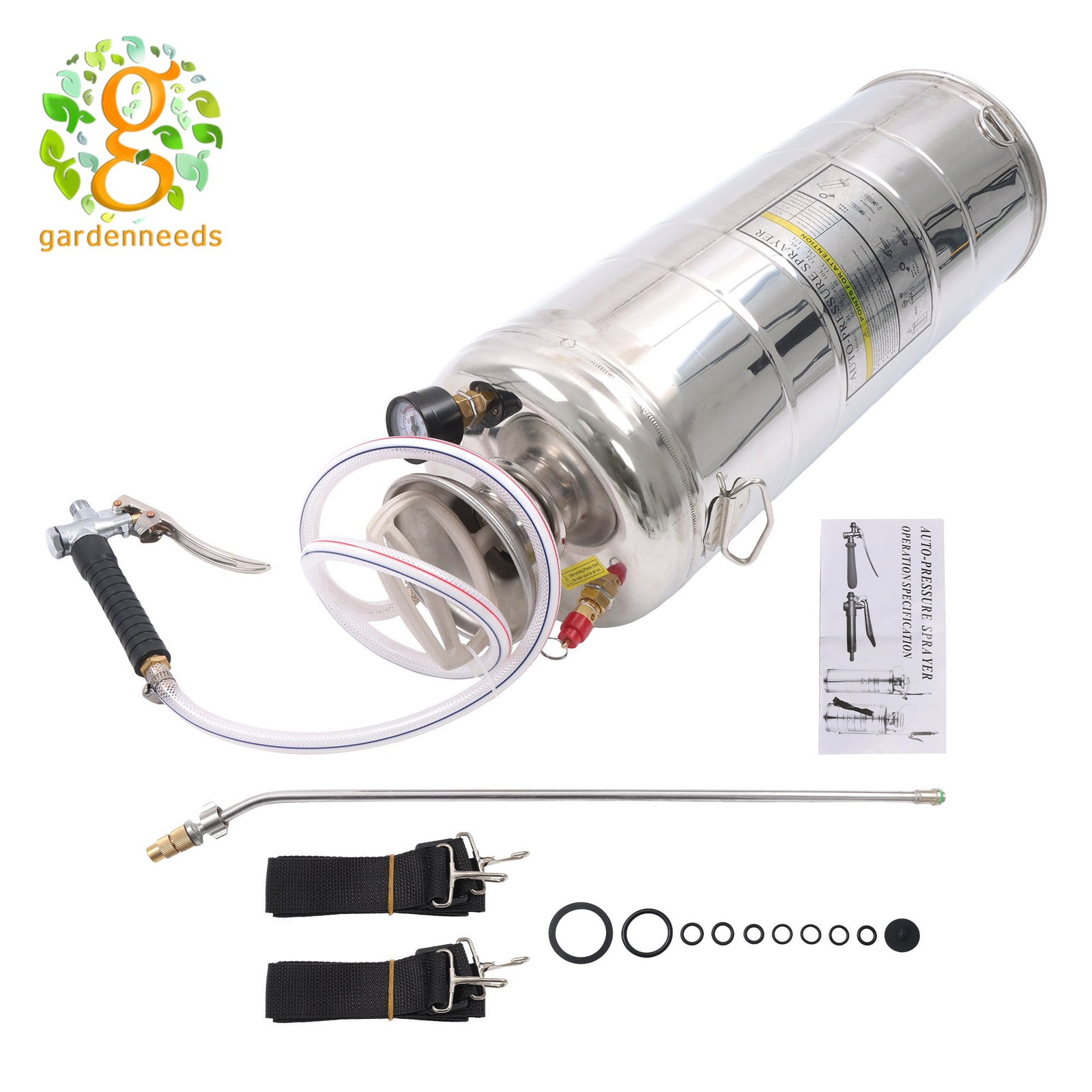 3 Gallon Pump Sprayer Stainless Steel Garden Sprayer 12 L For Indoor Outdoor
