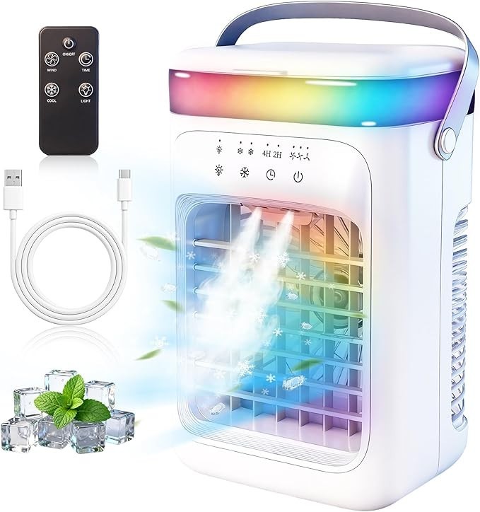 2026 New 4-in-1 Portable Air Conditioner, Sound ≤30dB Mini AC Unit, 12H Runti…