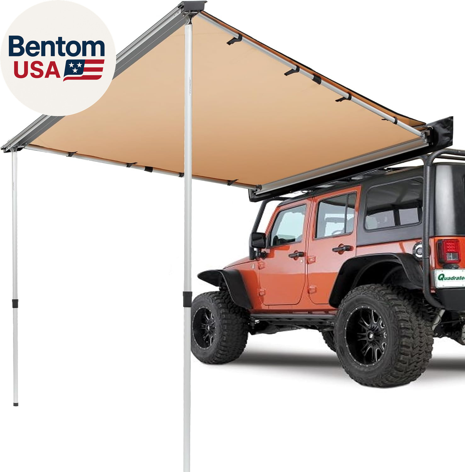 Vehicle Awning 4.6’X6.6′ Roof Rack Pull-Out Sun Shade UV50+ Pu3000Mm, Retractabl
