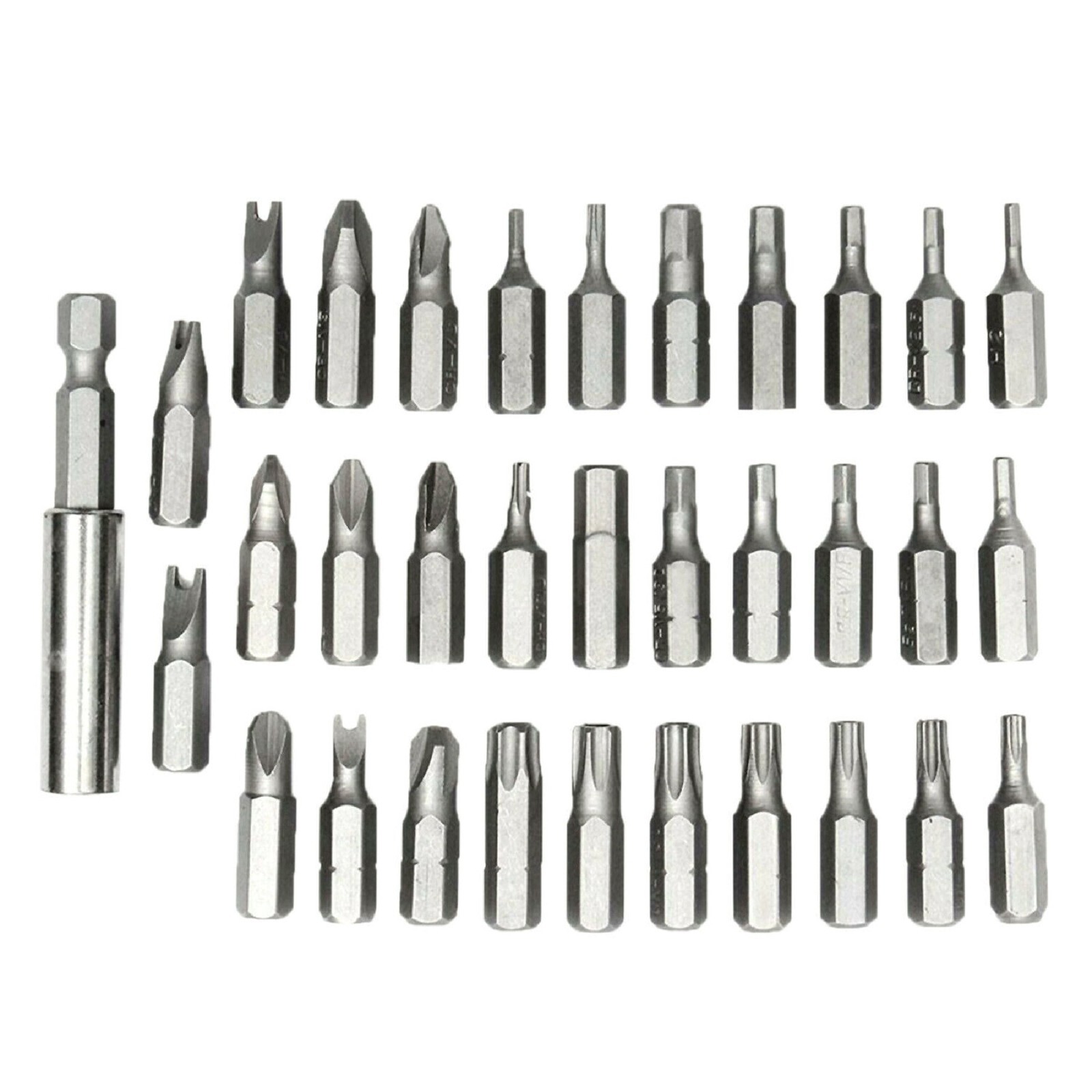33PCS Hex Head Drill Torx Bit Set Tamper Security 1/4″ Extension Screwdriver Kit