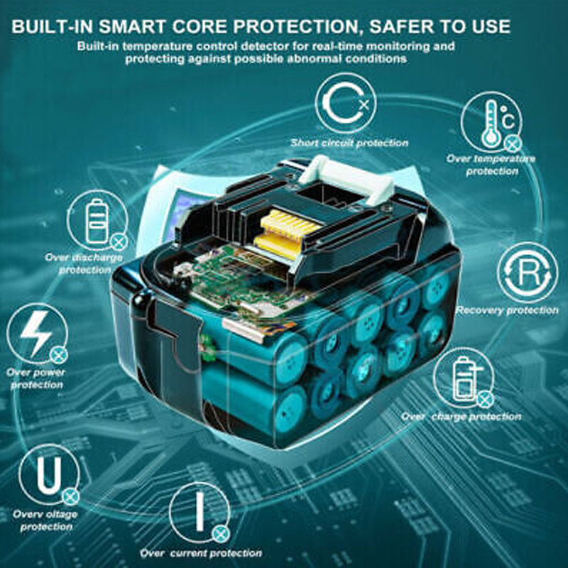 8000mAh For Makita Battery 18V 8.0Ah BL1830B BL1840B BL1850B BL1860B Li-Ion LXT