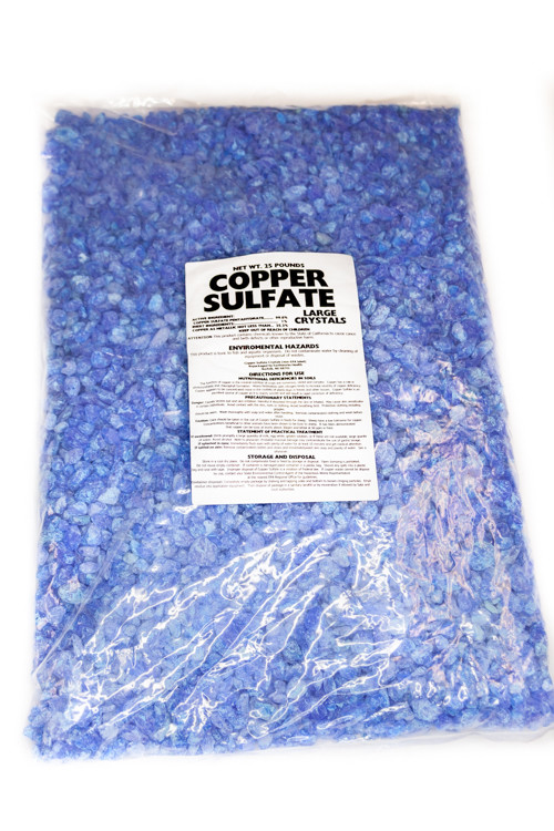 Copper Sulfate Crystals 25lb Bag (LARGE CRYSTAL)