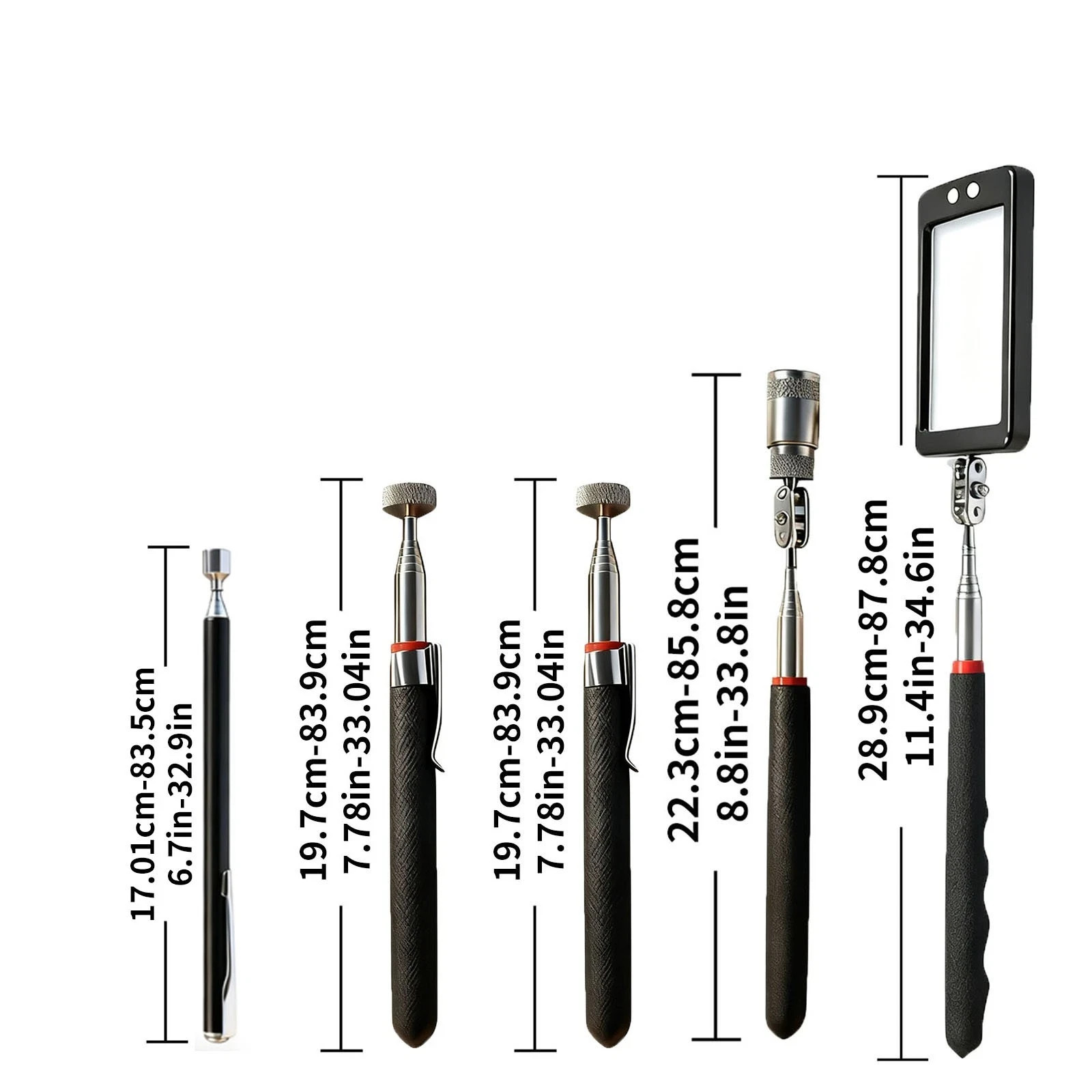 5pcs Magnet Pickup Tool Stick Telescoping Include 8 lb Grabber Extend
