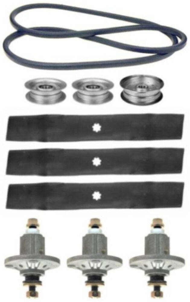 John Deere X167 100 Series 48″ Mower Deck Spindles Blades Belt Parts Rebuild Kit