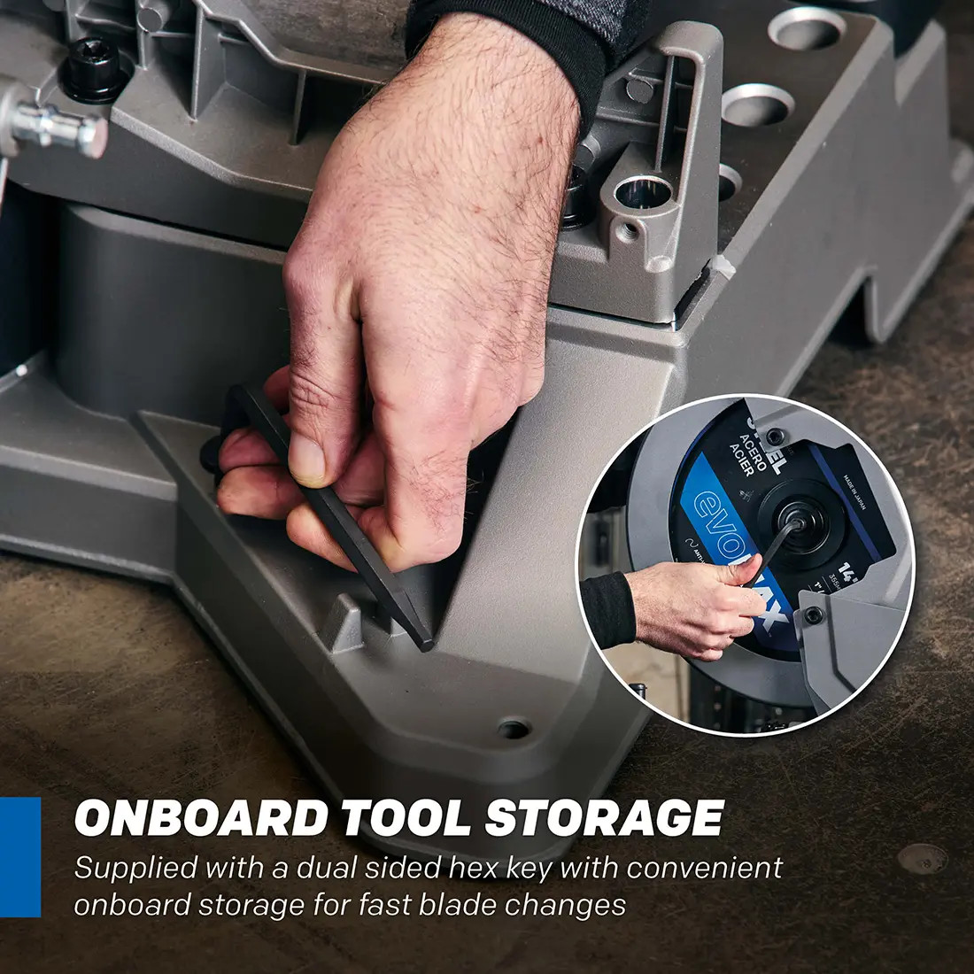 Evolution S14MCS: Cold Cut Mitering Chop Saw With 14 in. EVOMAX14ST Blade