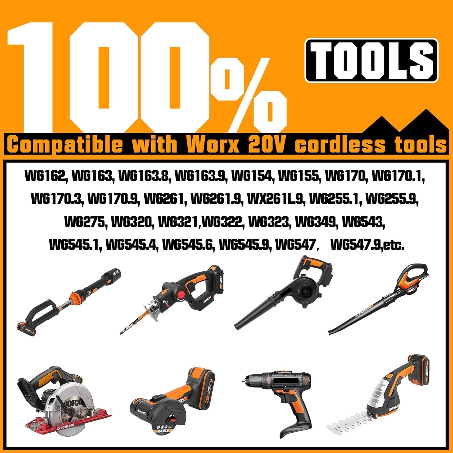 2PACK 8.0Ah For WORX 20V 8AH MAX Extend Lithium-Ion Battery WA3525 WA3575 WA3520