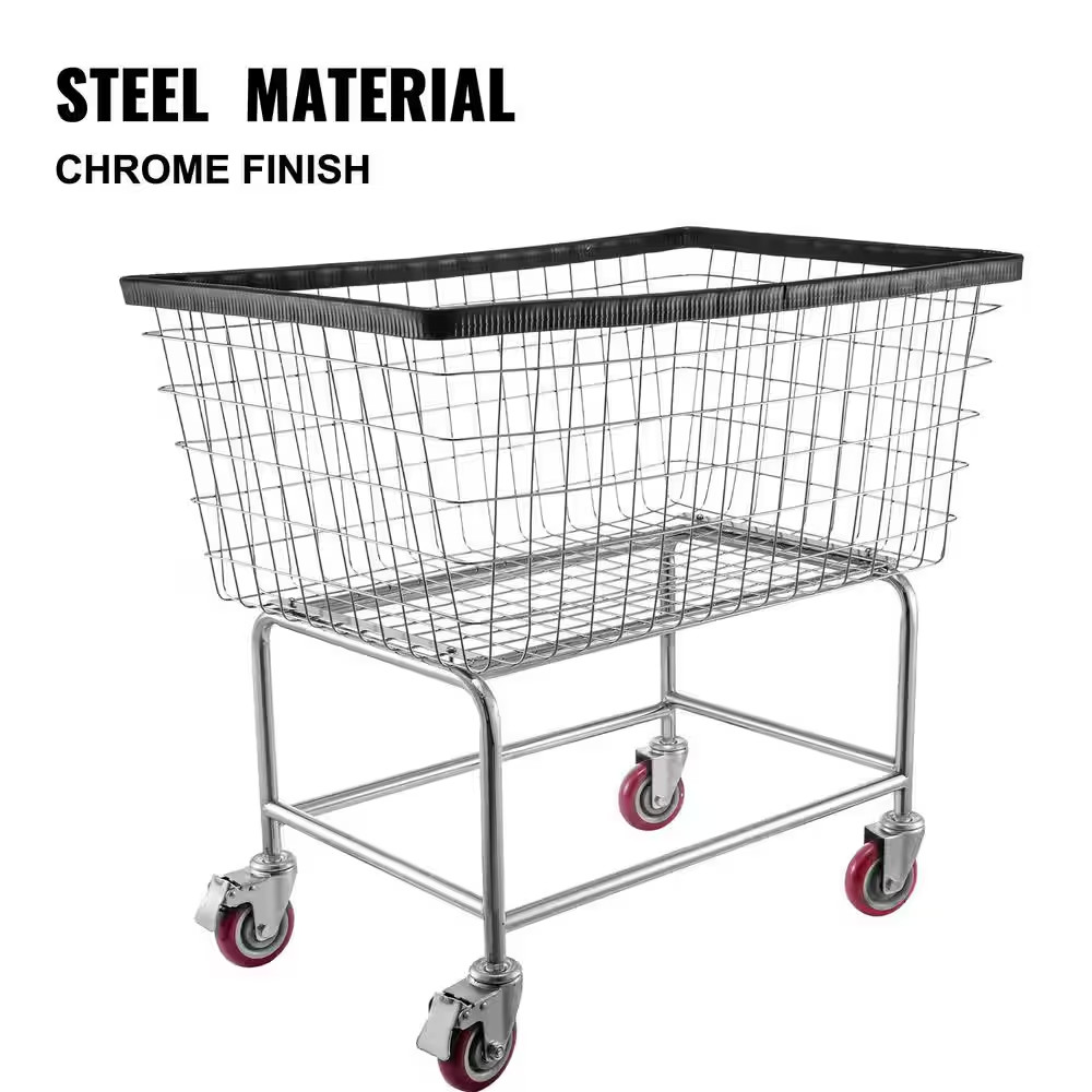 White Metal, Kitchen Cart with Wheels 35 In. X 15.7 In. X 22 In., Casters Wire B