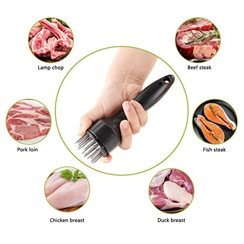 Meat Tenderizer, OLULU Stainless Steel Needle Ultra Sharp 20 Blades Meat Tenderi