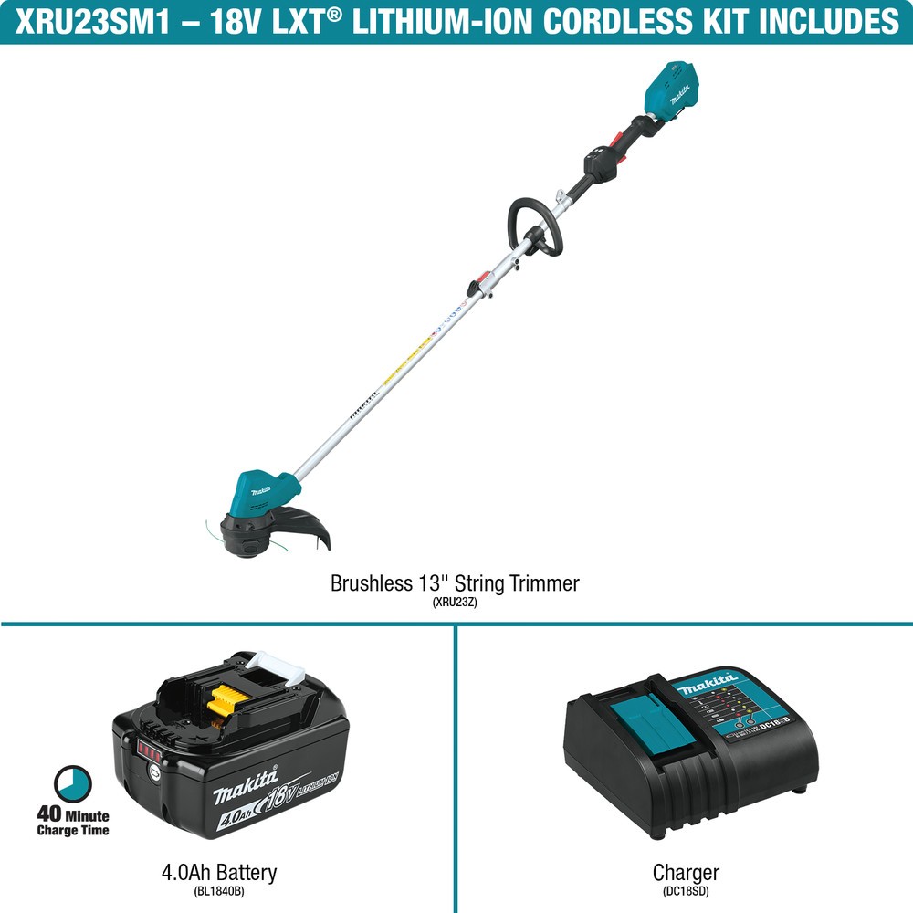 Makita XRU23SM1R 18V LXT 13″ Cordless String Trimmer Certified Refurbished