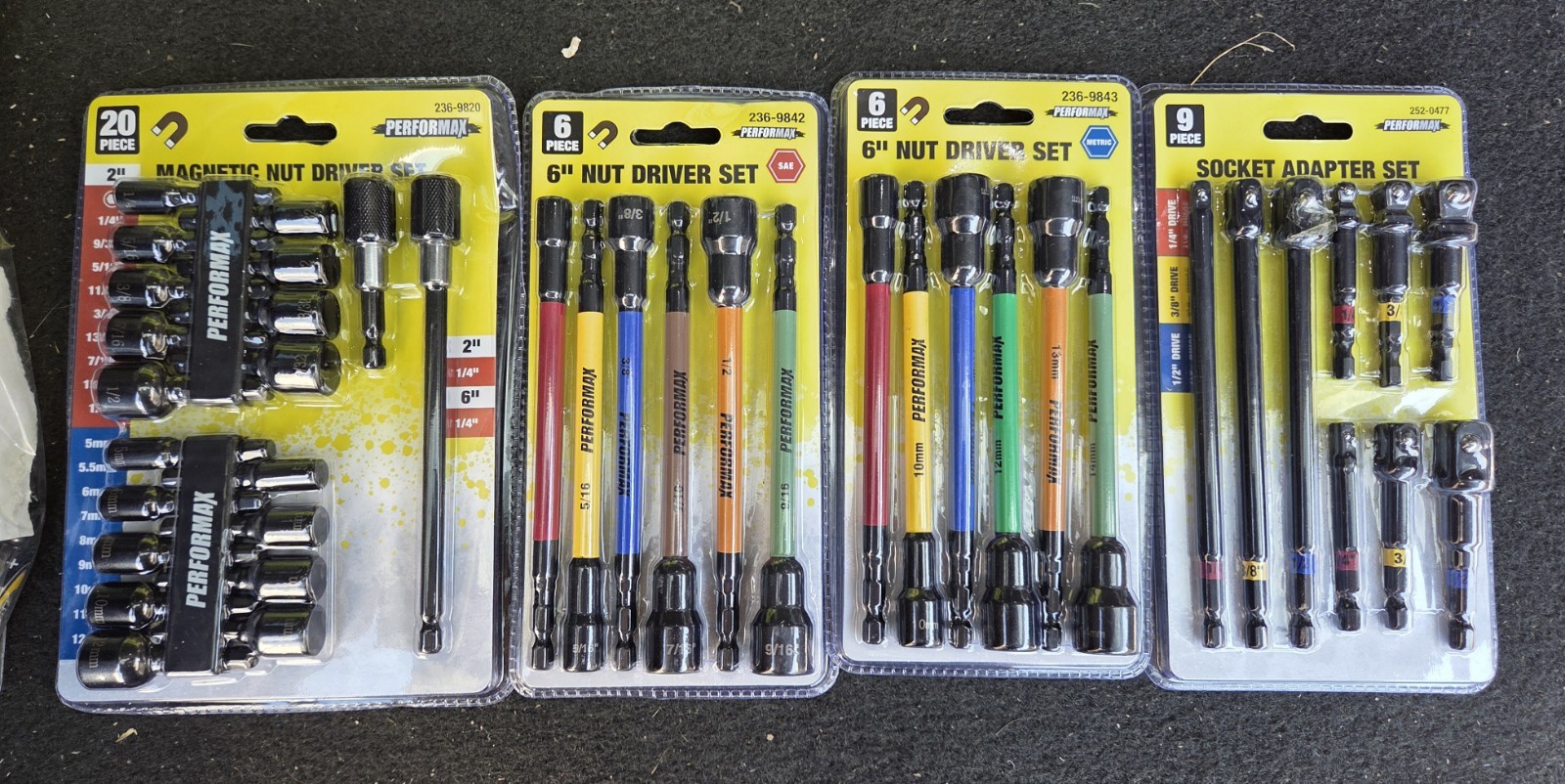 Performax 41PC 1/4 Hex Magnetic Nut Drivers SAE/Metric 2″ & 6″ + Socket Adapters