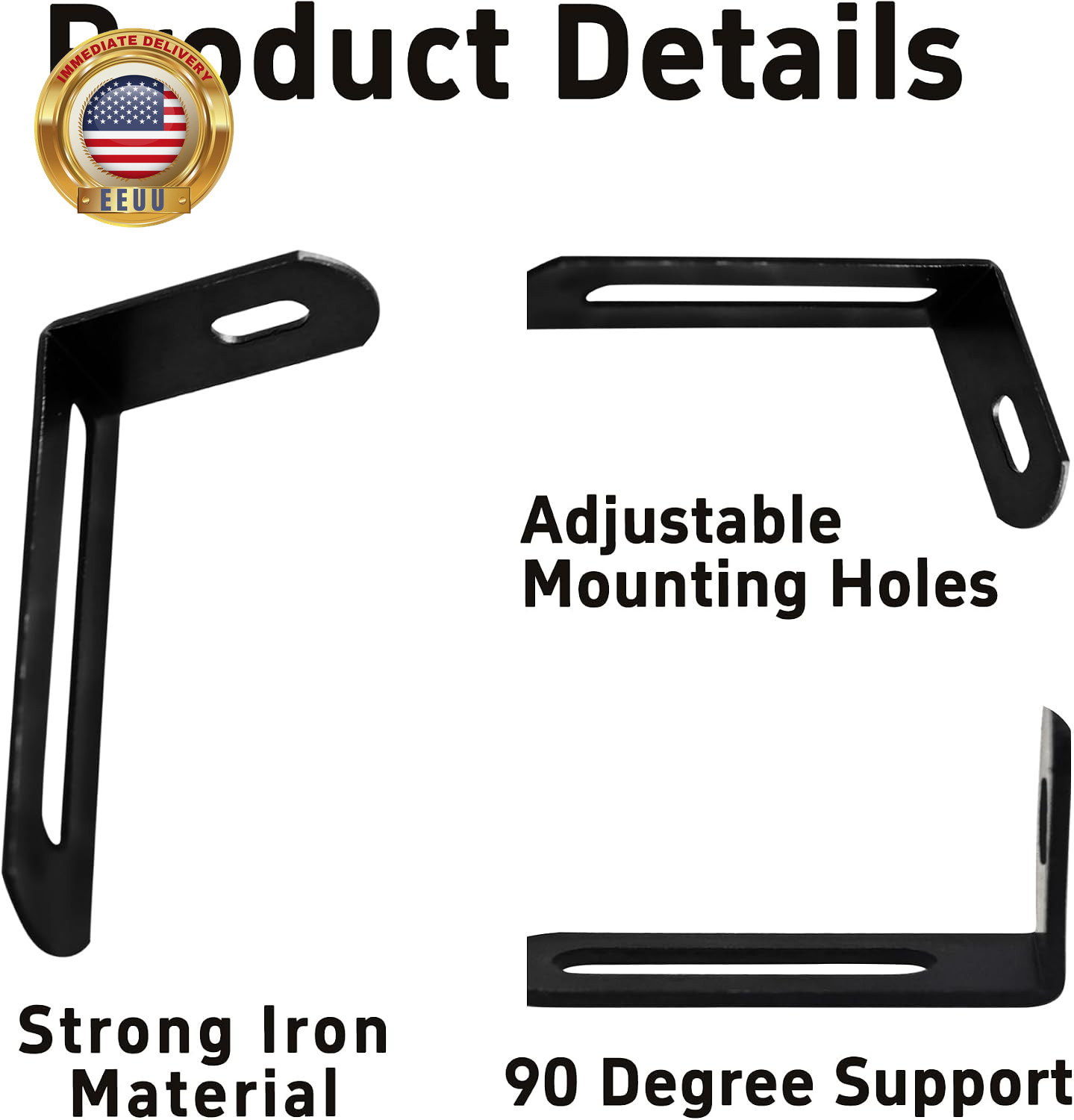 10 PCS Adjustable L Brackets, Heavy Duty Corner Brace Iron 90 Degree Brackets, S