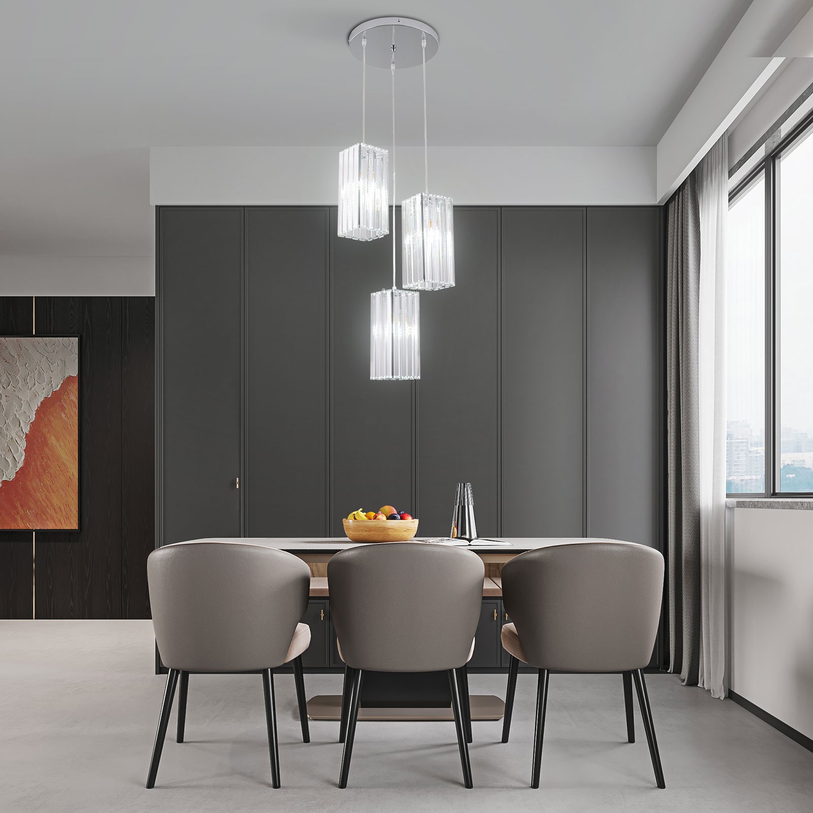 110V Ceiling Fixture 3-Light Chandelier Dining Room Ceiling Lamp Pendant Light