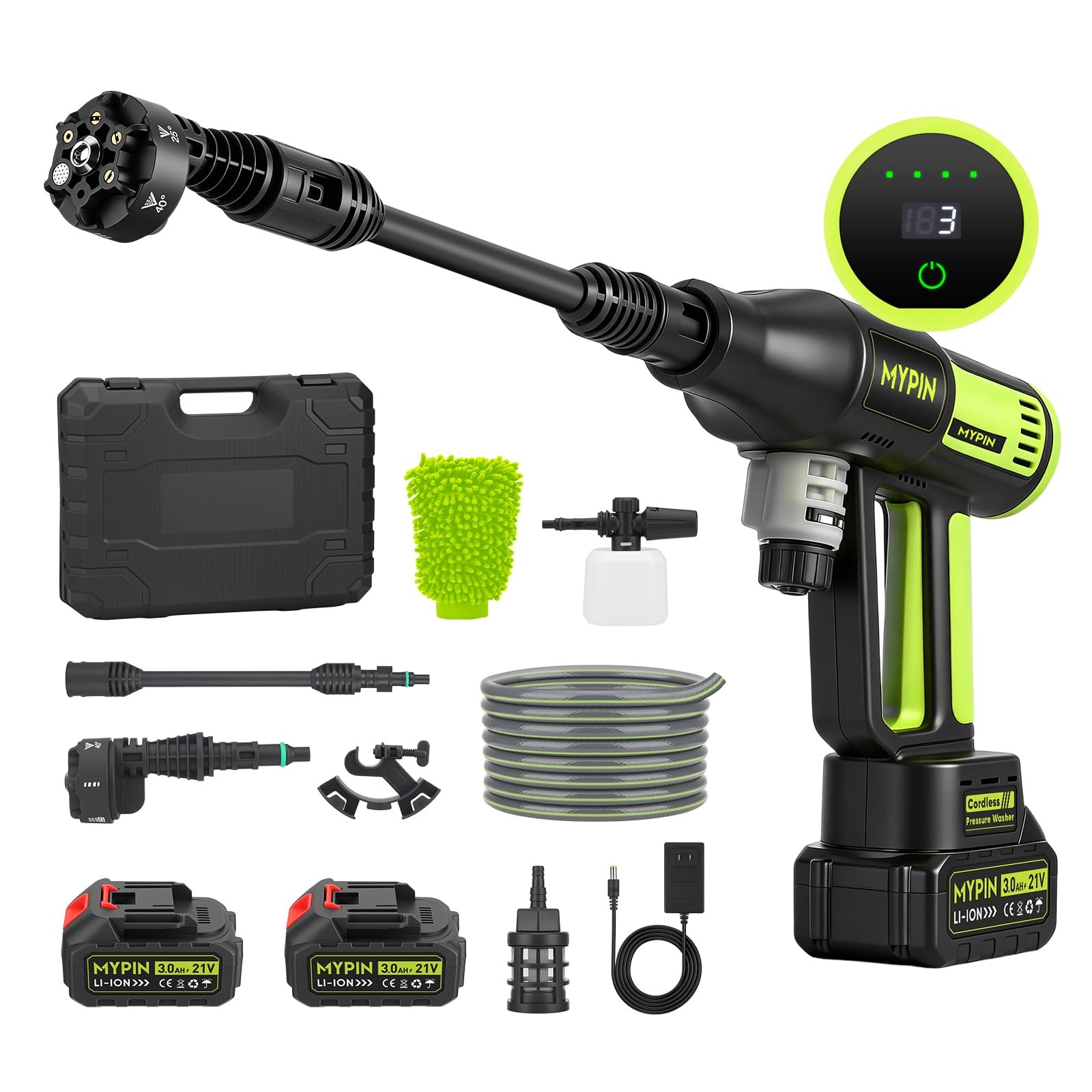 MYPIN Cordless Pressure Washer 725 PSI Brushless Motor