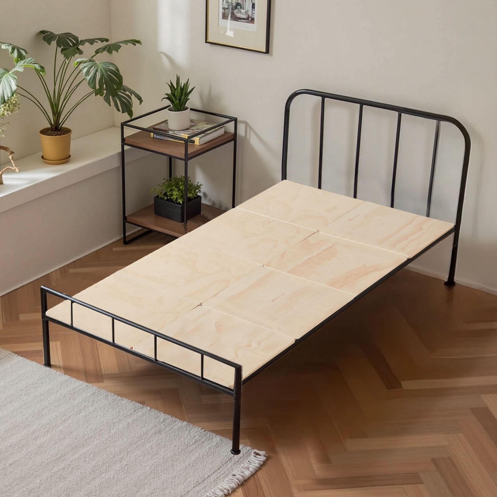 Uimoso Twin Size Bunkie Board 0.4″ Foldable Bed Board Slats w/ Connection 8 Pcs