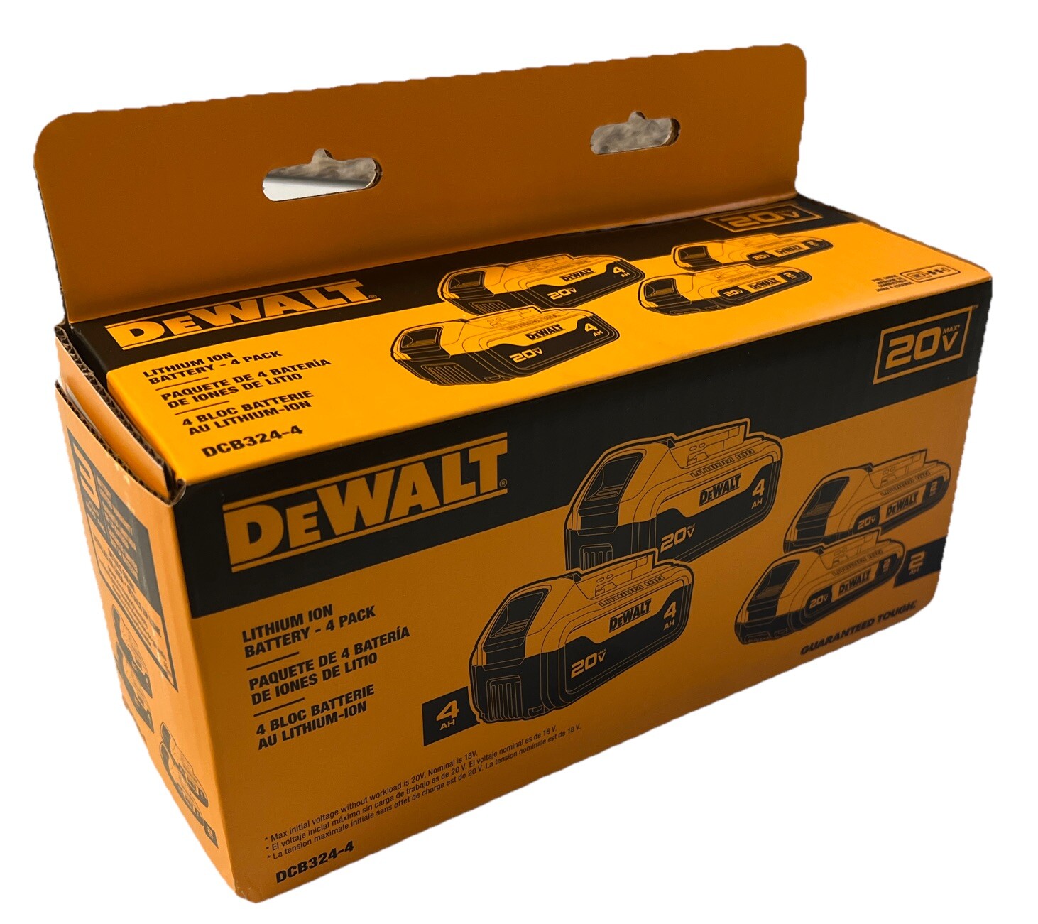 BRAND NEW DEWALT DCB324-4 20V MAX 4 Ah and 2 Ah Batteries (2-DCB204 & 2-DCB203)