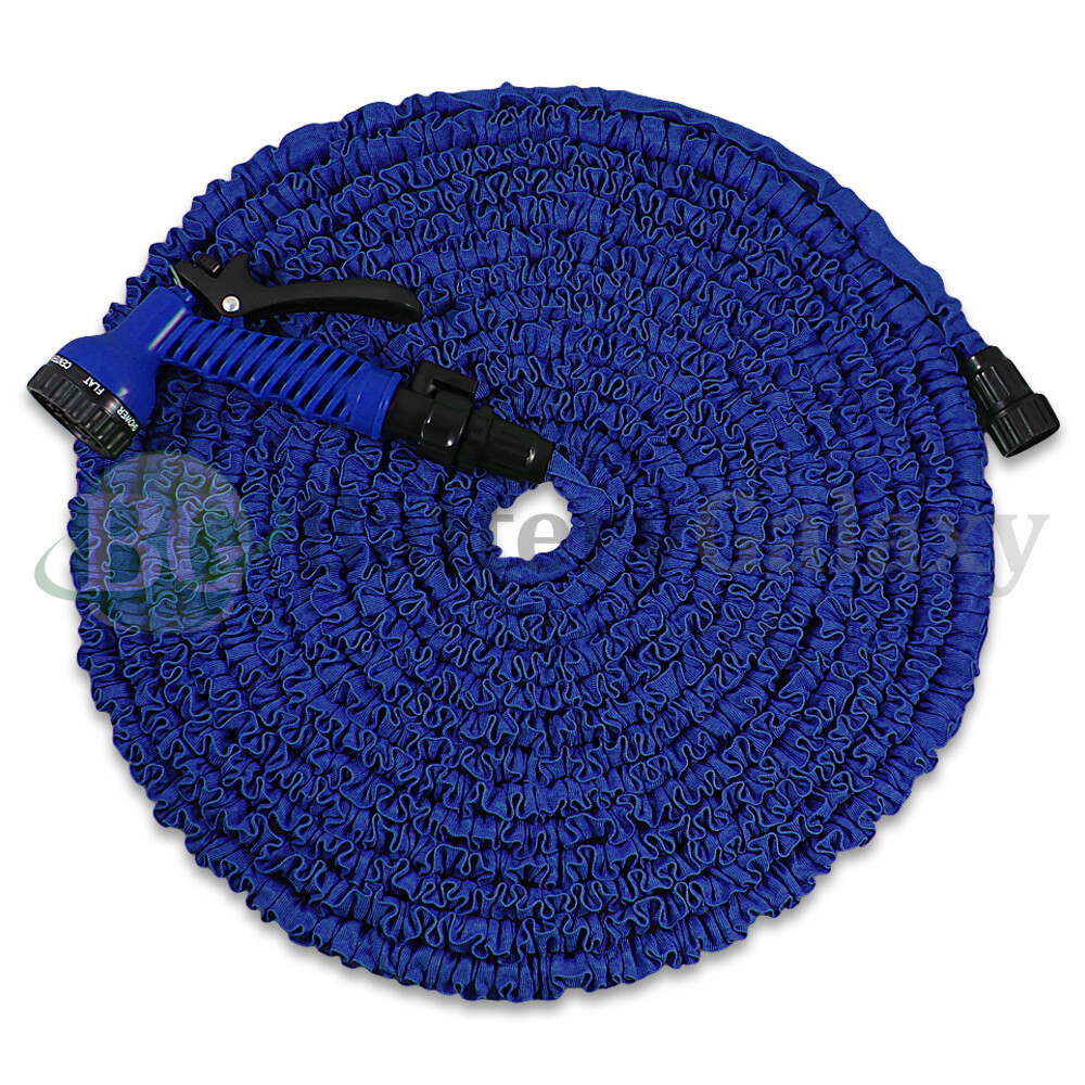 Garden Water Hose Pipe Flexible Lightweight 25 / 50 / 75 / 100FT BLUE