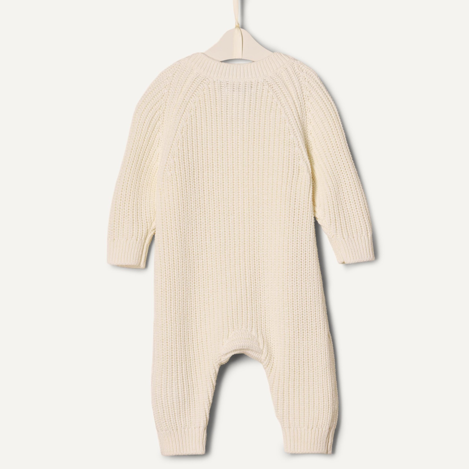 Amazon Essentials Unisex Babies’ Cotton Knit Playsuit, Ivory, 3-6 Months
