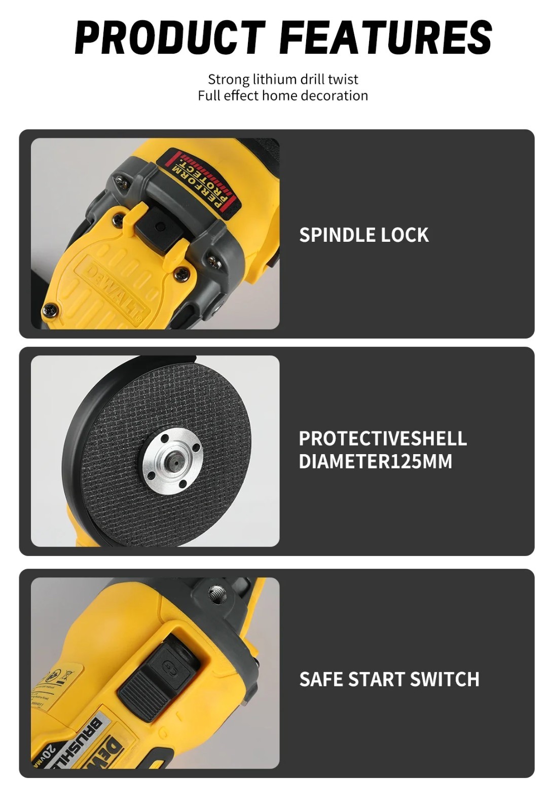 New DEWALT Angle Grinder DCG409 20V Cordless Brushless Power Cutting Tool Only