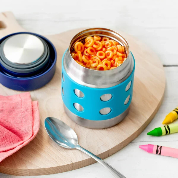 8oz Pink or Blue Dots Jar LUNCH BOTS Triple Insulated Hot/Cold Container Thermos