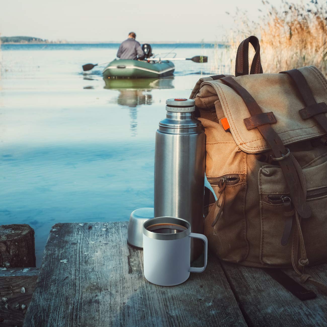 12oz Stainless Steel Insulated Coffee Mug with Handle, Double Wall Vacuum Tra…