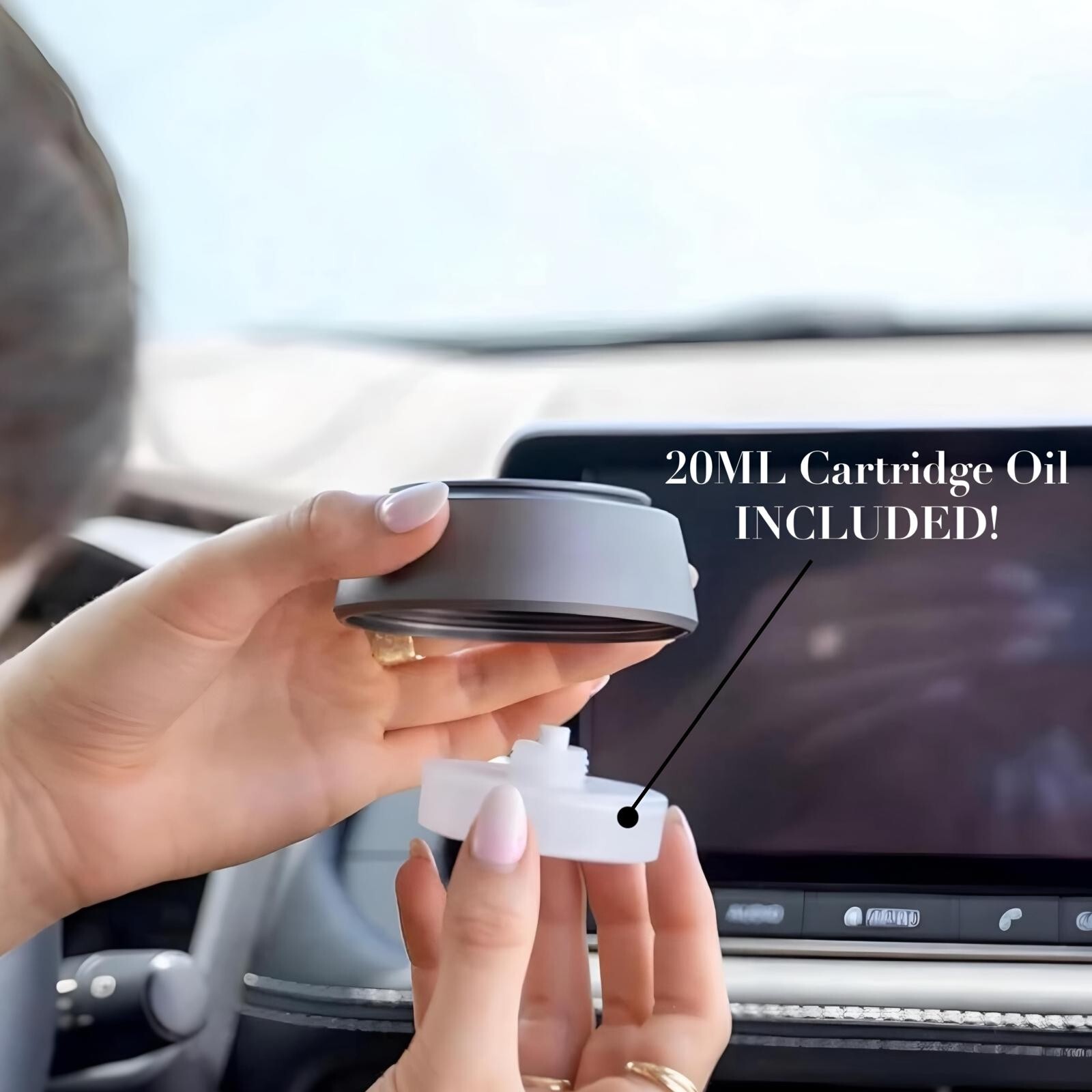 Aroma360 Smart Car Diffuser W/ Ultrasonic Scenting Nanotechnology /20ml Included