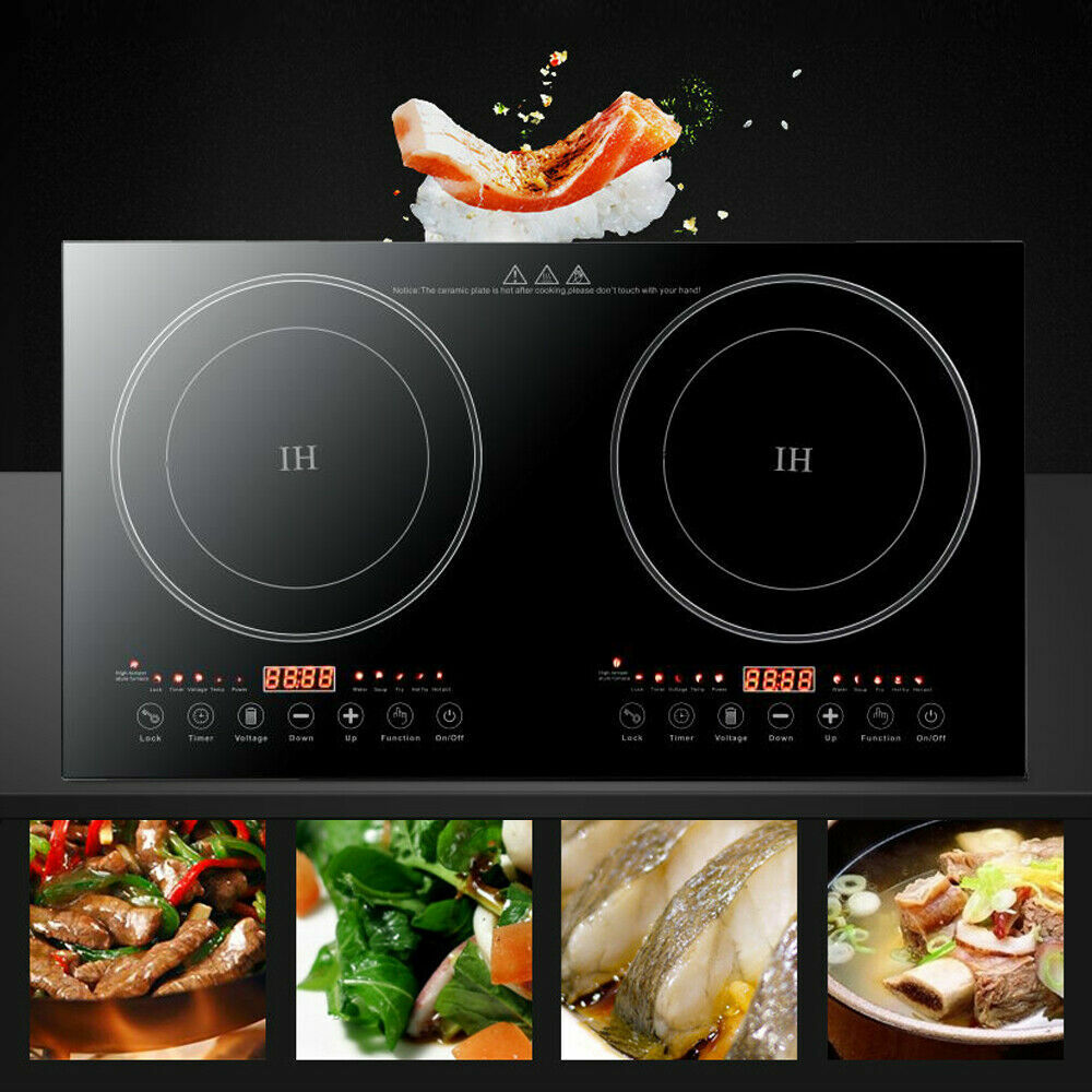 2400W Portable Induction Cooktop Countertop Dual Cooker Burner Stove Hot Plate