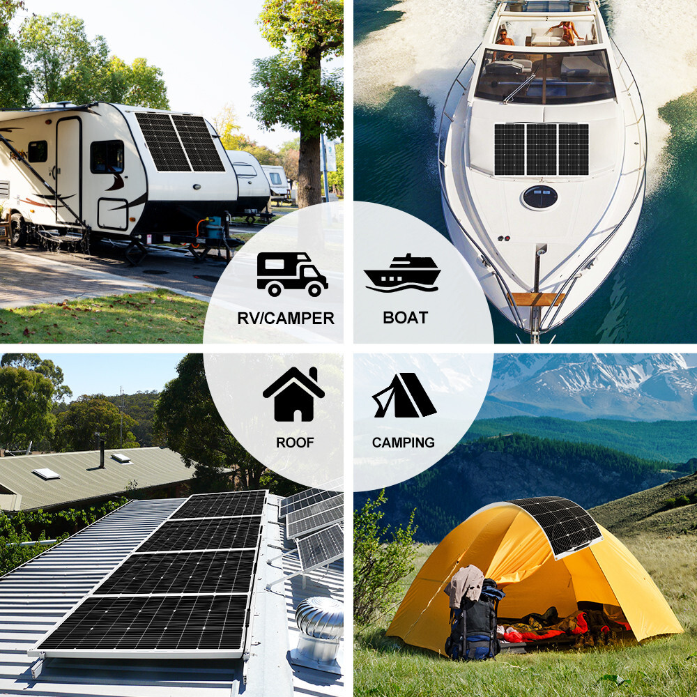 Dokio 100W Flexible Mono Solar Panel to 12V Battery Off Grid RV Marine Camping