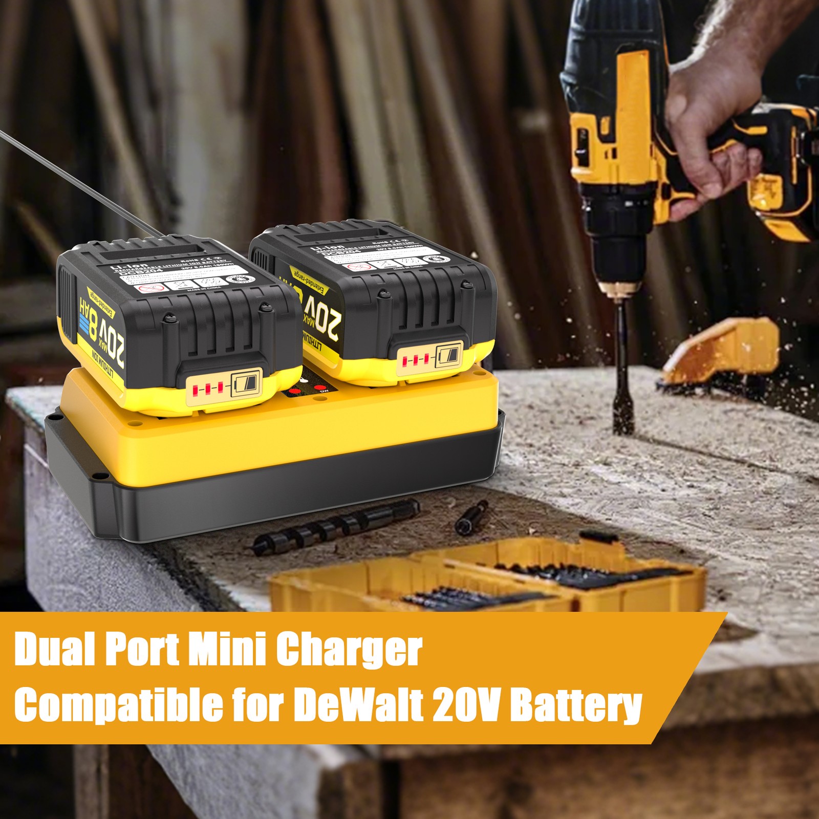 Dual Battery Charger for DeWalt 18V-20V MAX Lithium Batteries DCB203 DCB204