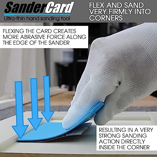 Hand Sander | Ultra-Thin Shape | Pro SanderCard 125mm Wide + Sandpaper Pack