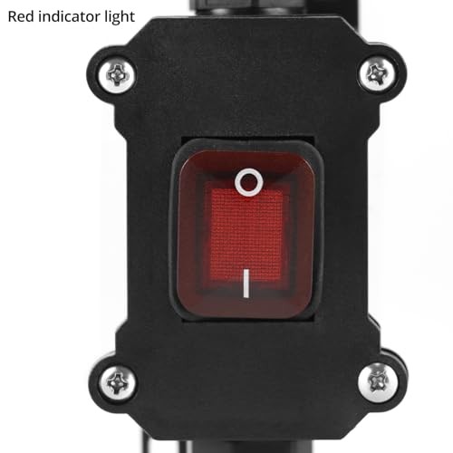 Inline Cord Switch with Red Indicator Light, IP67 Waterproof, DPST On-Off