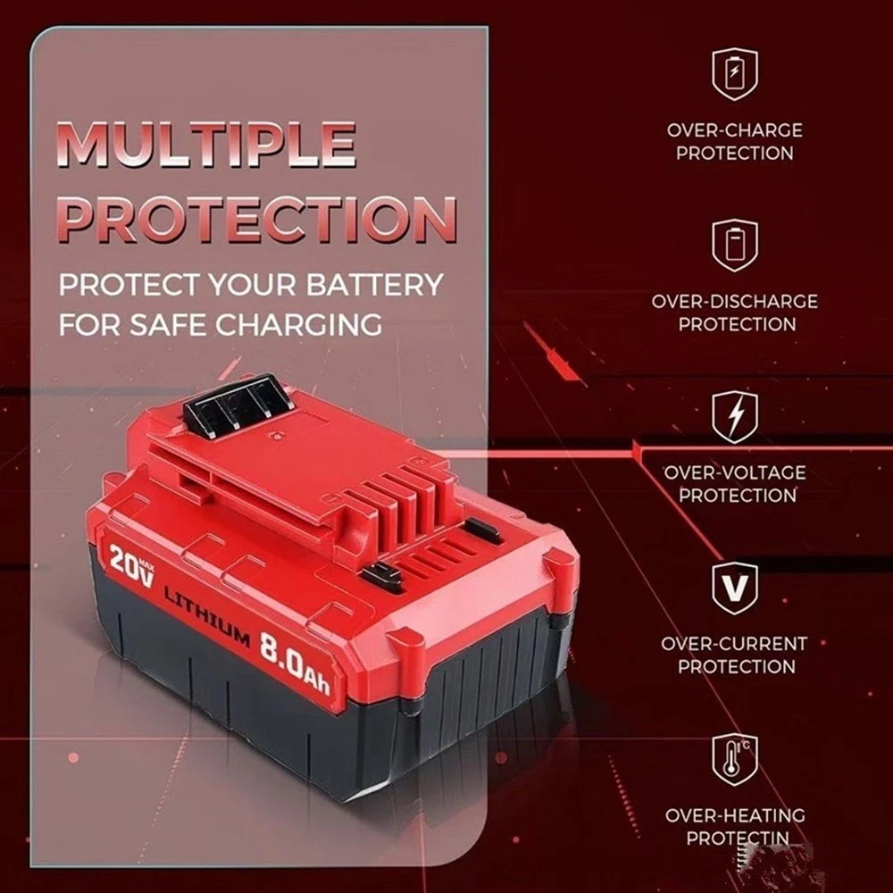 2PACK 20 Volt 8.0Ah Lithium-ion Battery for Porter Cable 20V MAX PCC685L PCC680L
