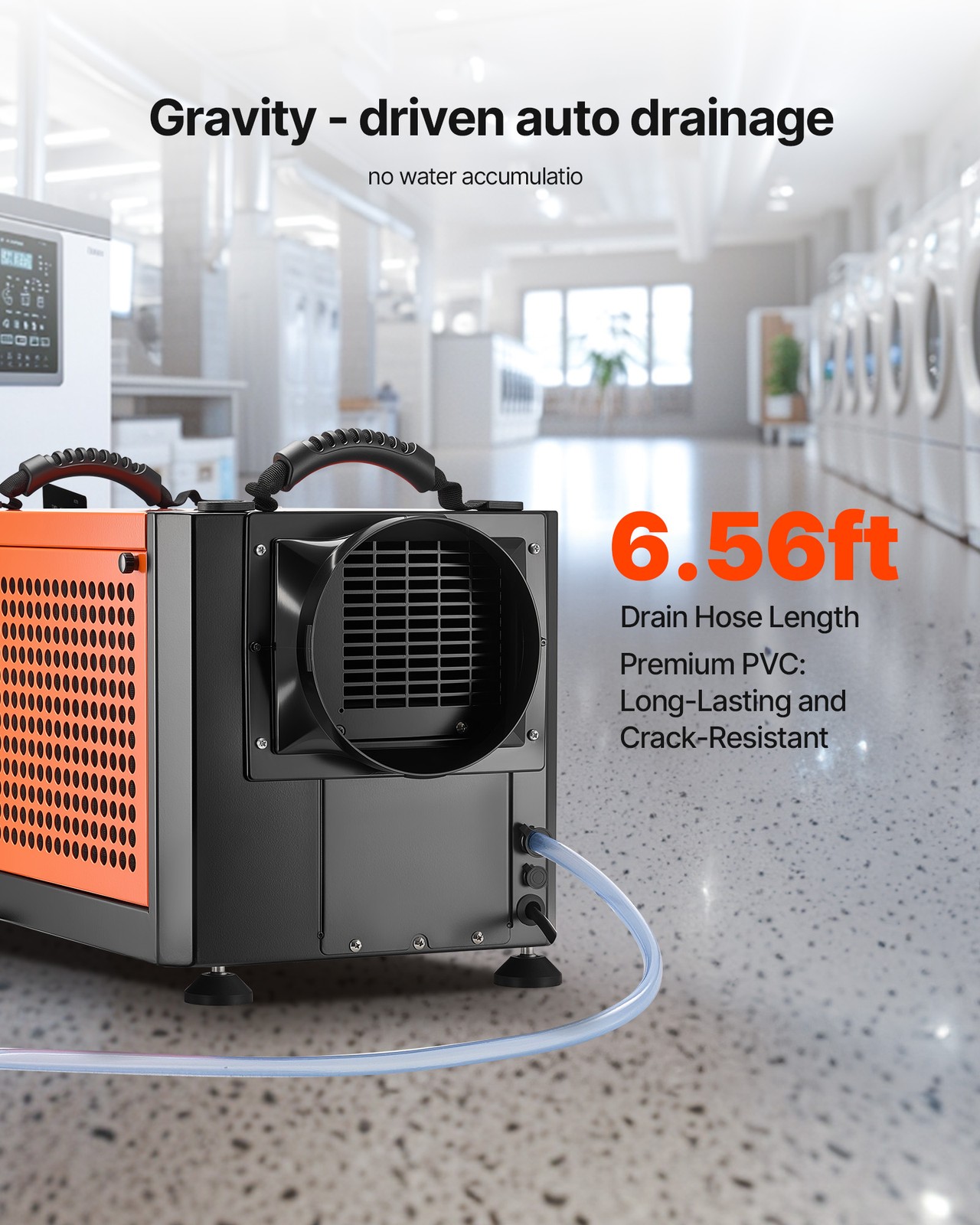 VEVOR 125 Pints Commercial Dehumidifier with Hose Auto Defrost for Crawl Space
