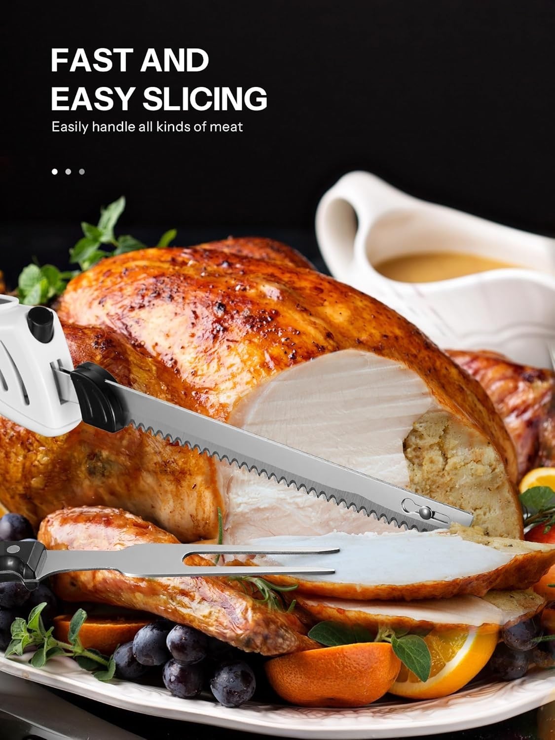 Interchangeable Blade Electric Knife for Seamless Slicing – Modern Design