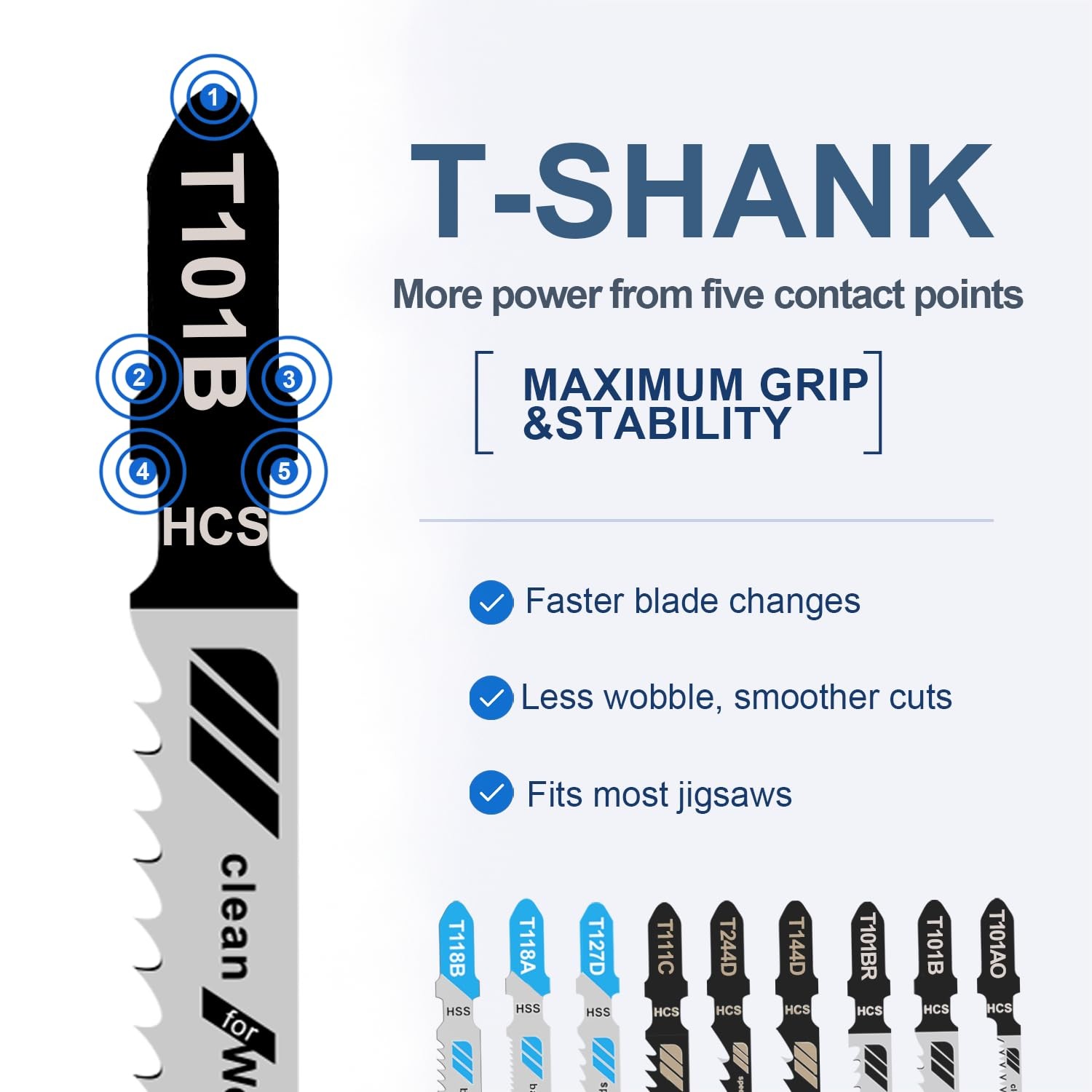 30PCS Jigsaw Blades Set, Assorted TShank Jig Saw Blades for Wood, Metal & Pla…