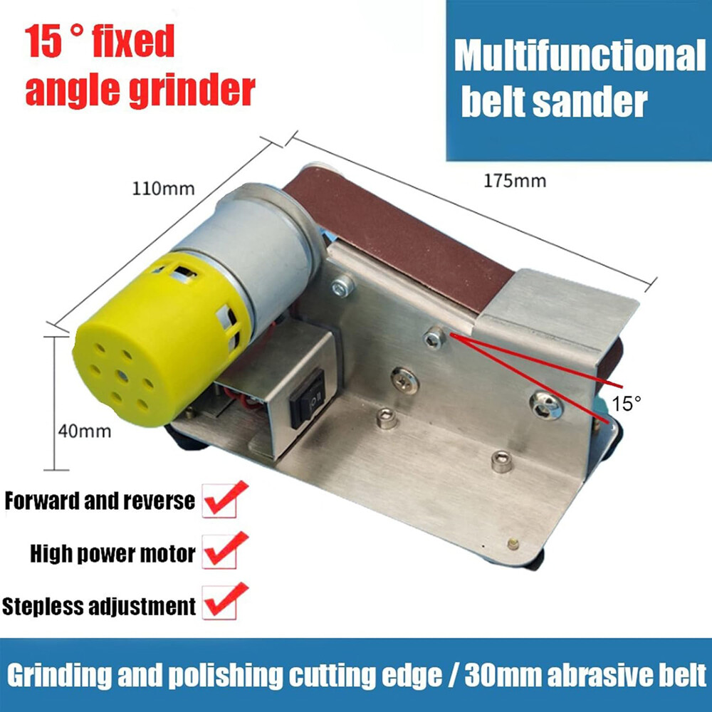 Mini Electric Grinder Belt Sander Polishing Grinding Knife DIY Sharpener Machine