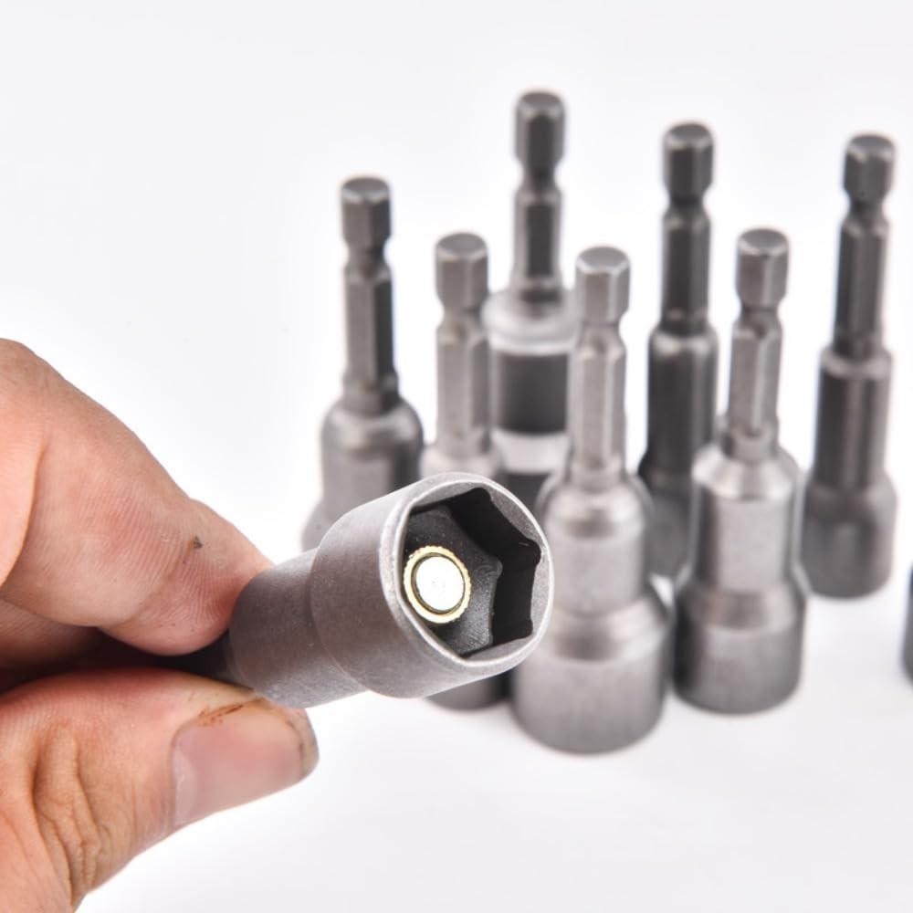 10 Pcs 1/4″ Hex Shank Magnetic Power Nut Driver Bit Sets, 1/4 Inch Quick Change