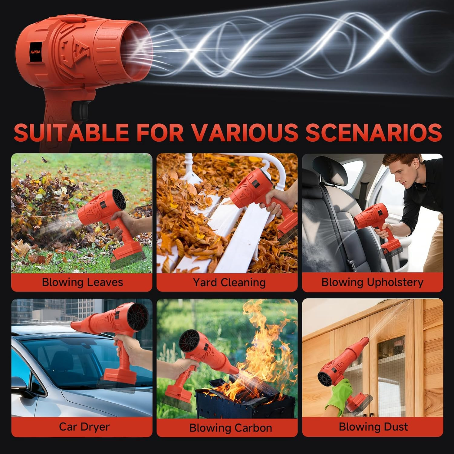 Electric Leaf Blower Cordless for Mwkee M-18 18V Battery, Handheld Leaf Blowers