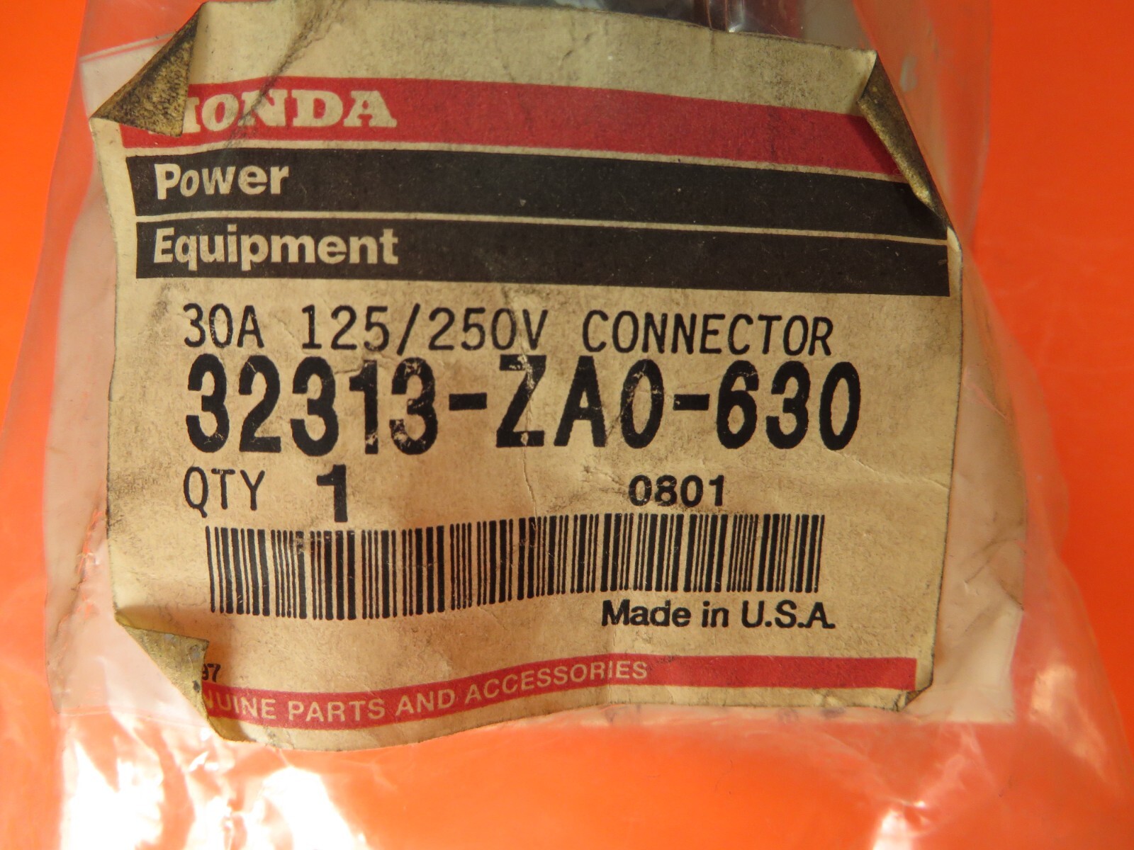 Generator 30amp, 125/​​250volts, Female Connector Honda 32313-ZA0-630 Sealed