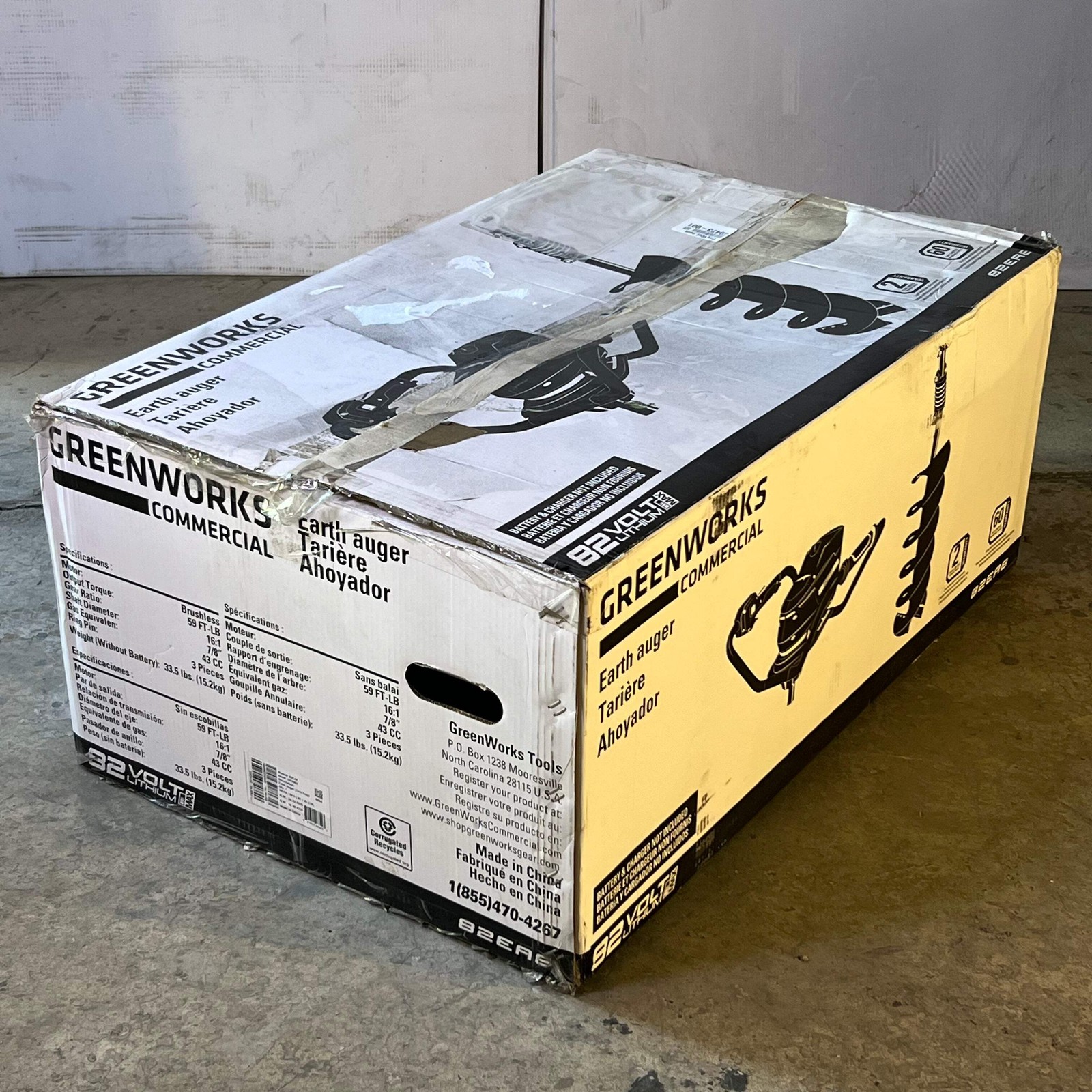 GREENWORKS Earth Auger 82 Sz 23″ L x 15″W, 82EA8 (Battery & Charger Not Included
