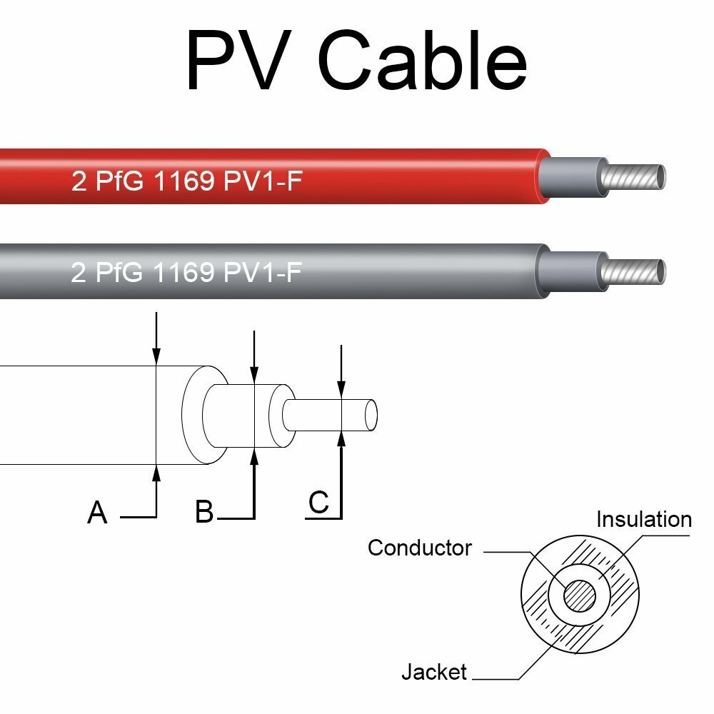 Black+Red 10 AWG Solar Panel Extension Cable Silicone Flexible Wire Connectors