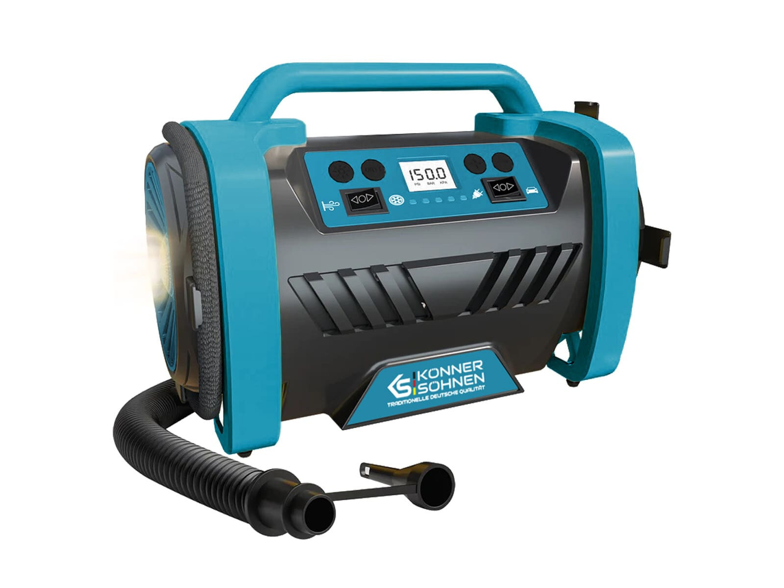 Konner&Sohnen German Portable Air Compressor, Tire Inflator 150 PSI 12V DC,