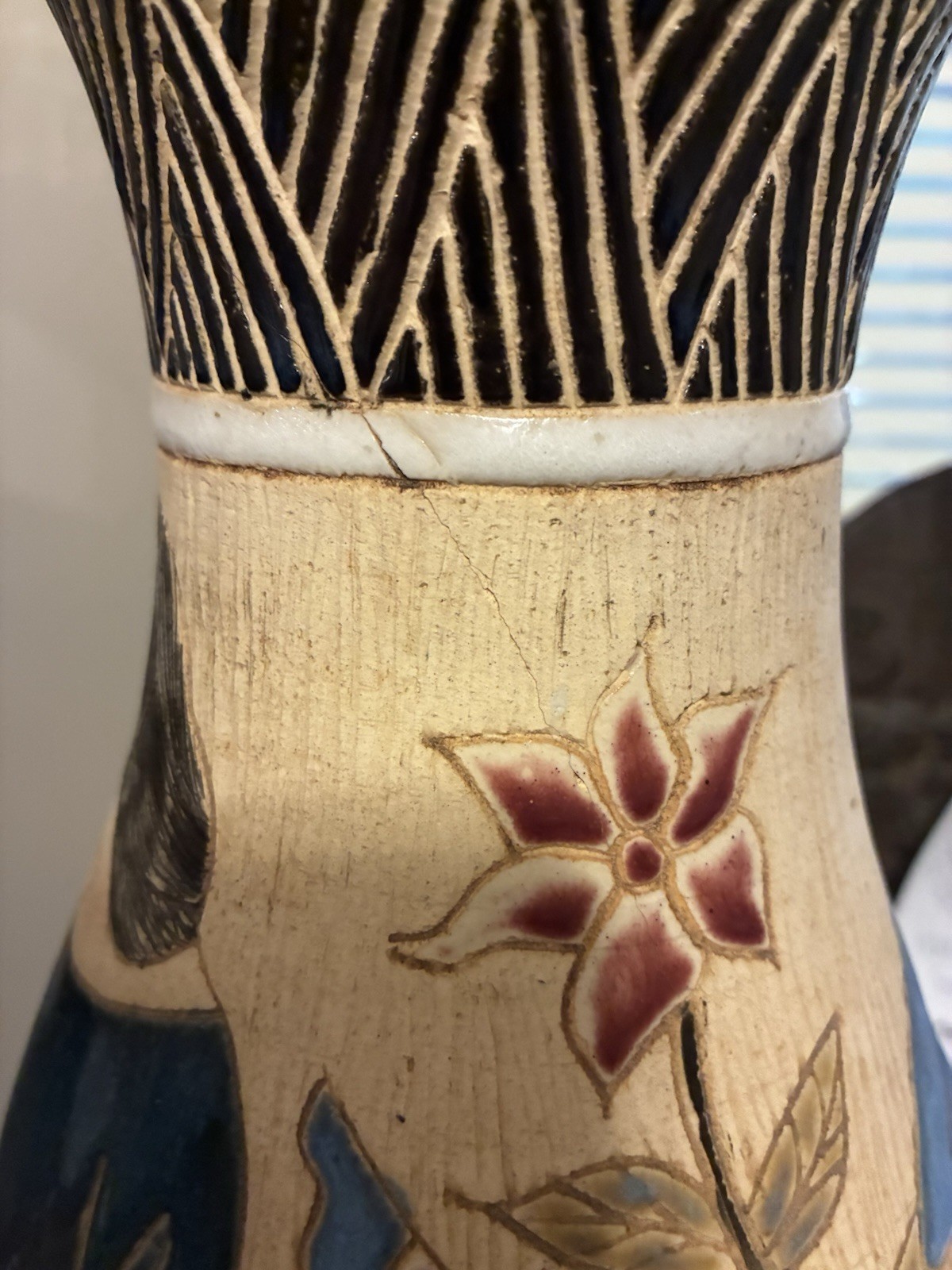 Rare 14” Dona Vietnam Art Pottery Vase – Large Mid Century Figural Saigon Vase