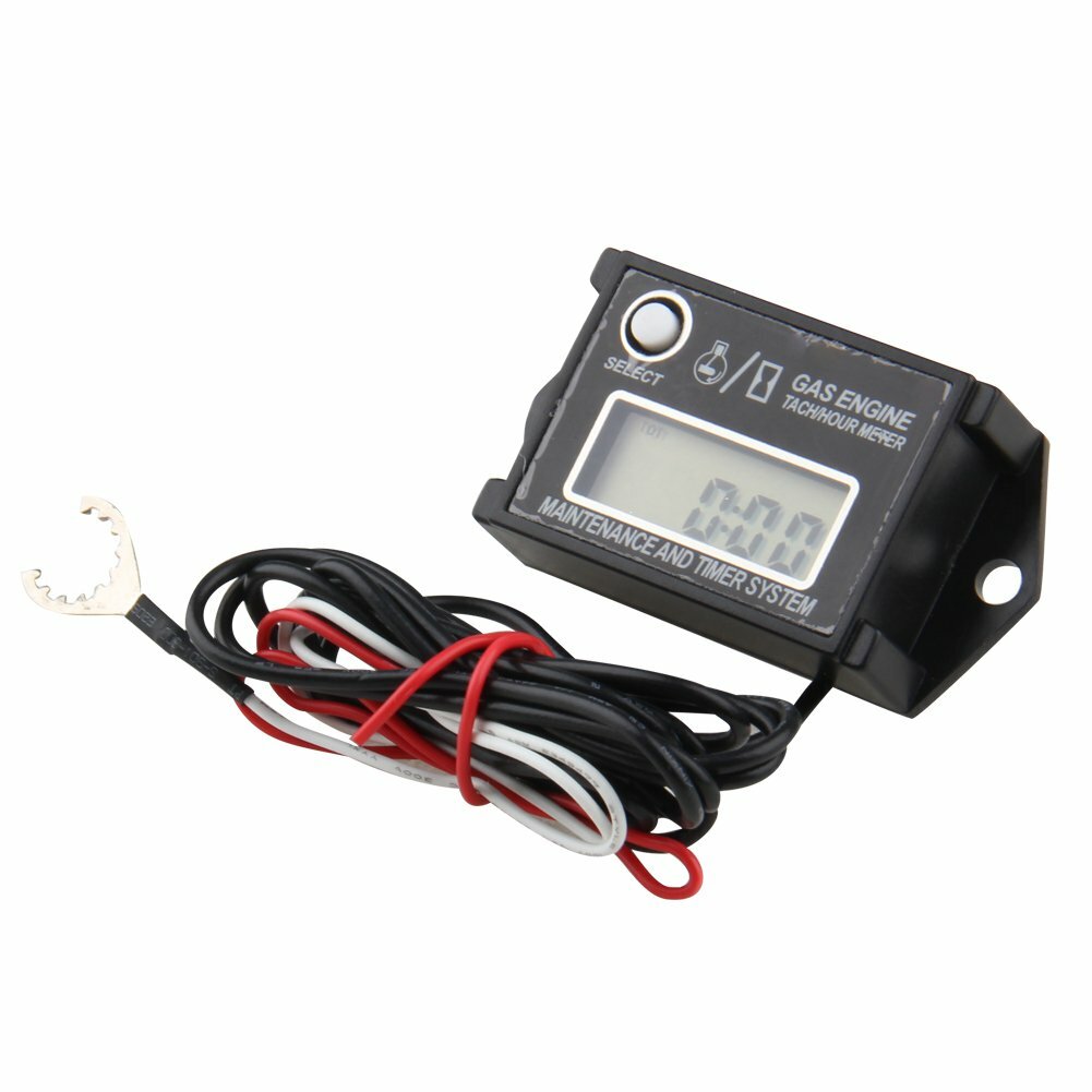 Waterproof Tachometer Tiny Tach/Hour Meter for 2 Stroke & 4 Stroke Small Engine
