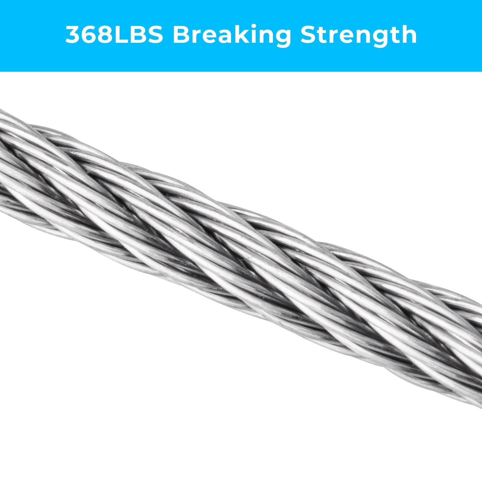SIDAZON 1/8 inch Wire Cable,100ft Rope Metal Cable 1/8″x100FT, Silver