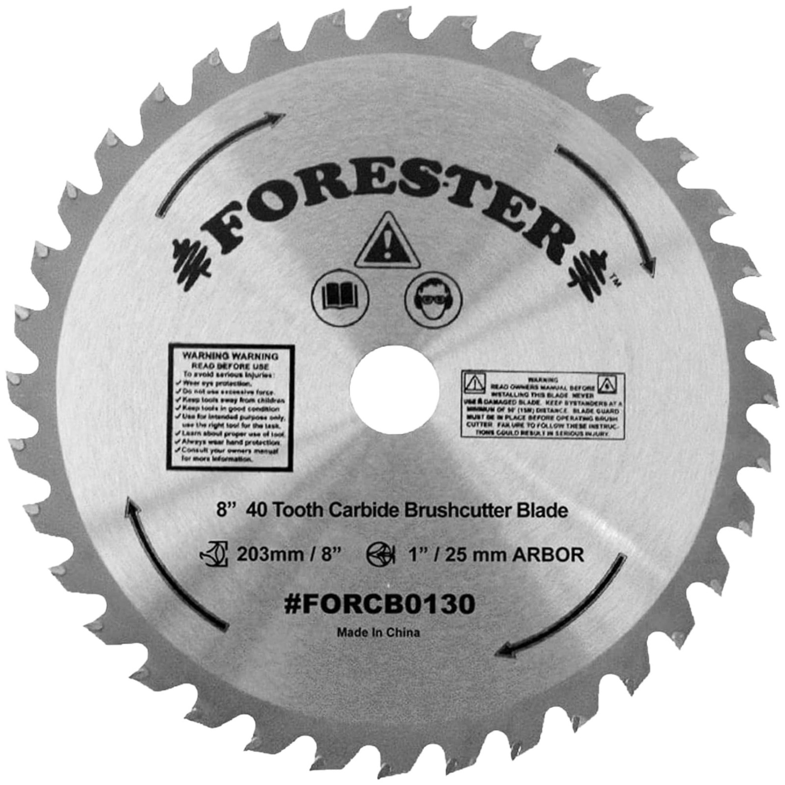 FORESTER Carbide Tip Brush Cutter Blade for Weedeater | 8in x 40 Tooth | Fits…
