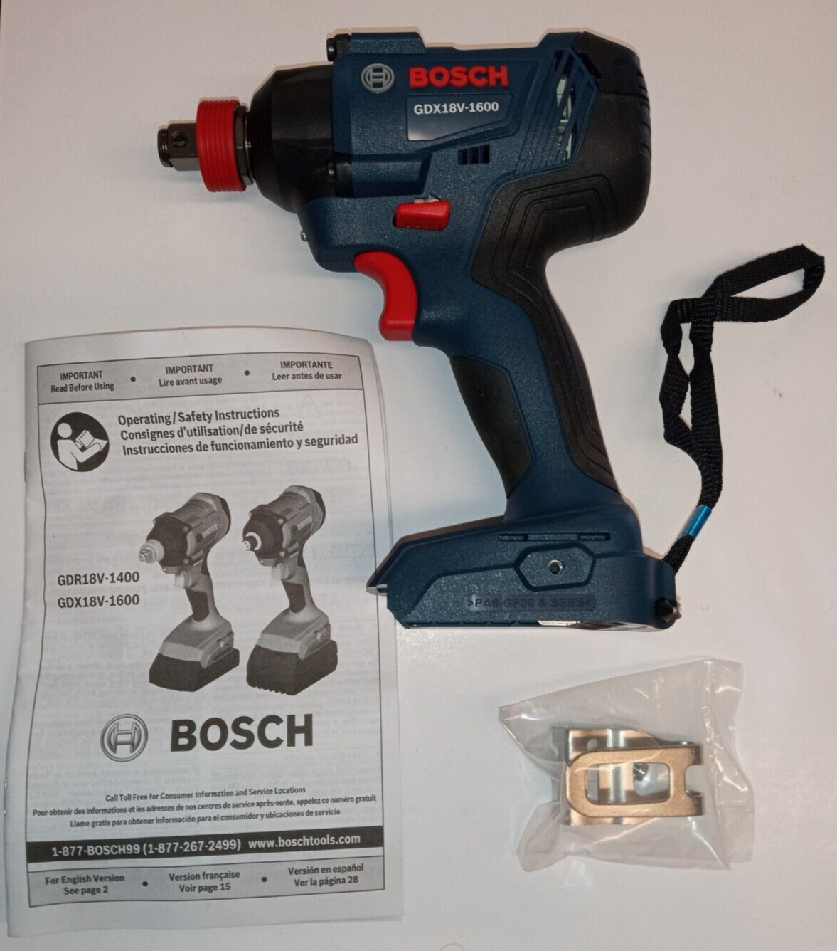 BOSCH GDX18V-1600 18V FREAK 1/4″ & 1/2″ 2- in-1 impact driver Bare Tool