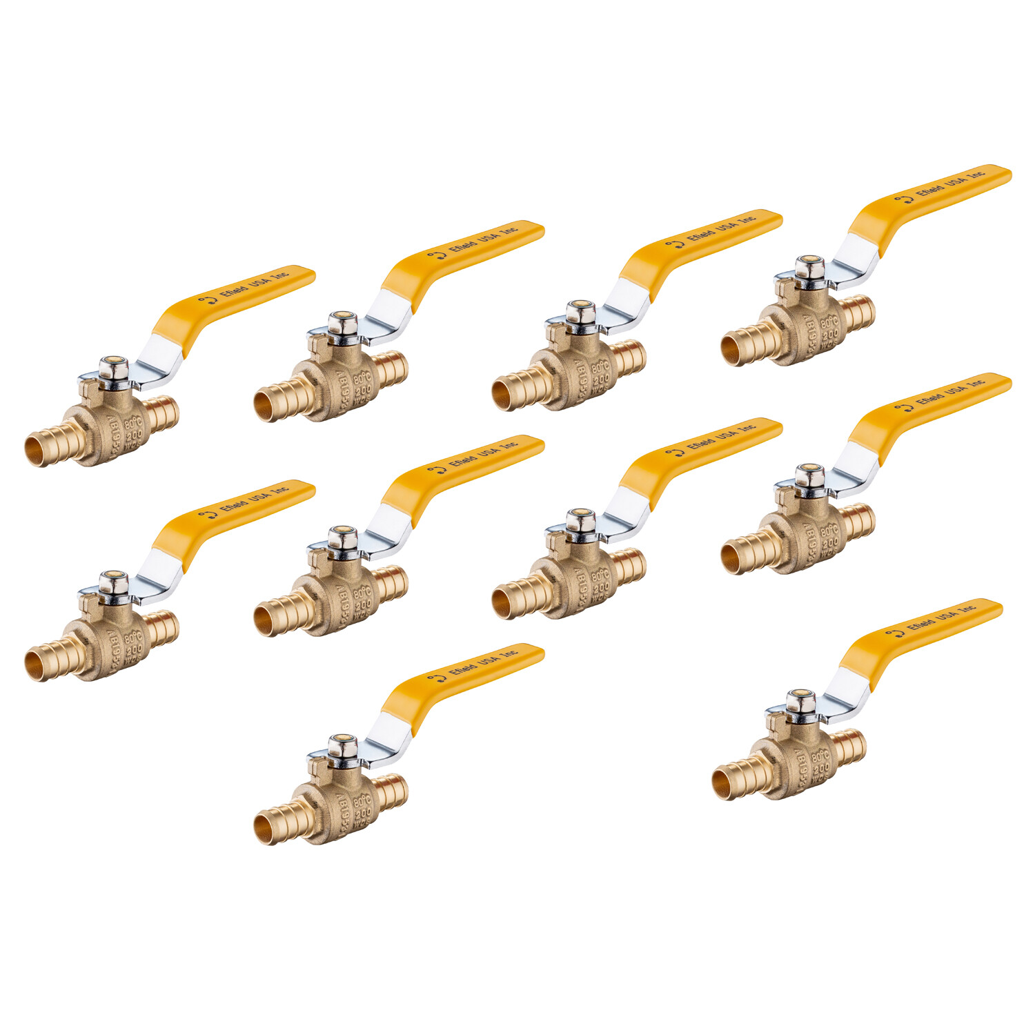 EFIELD 10 PCS 1-INCH CRIMP PEX FULL PORT SHUT OFF BALL VALVE , LEAD FREE